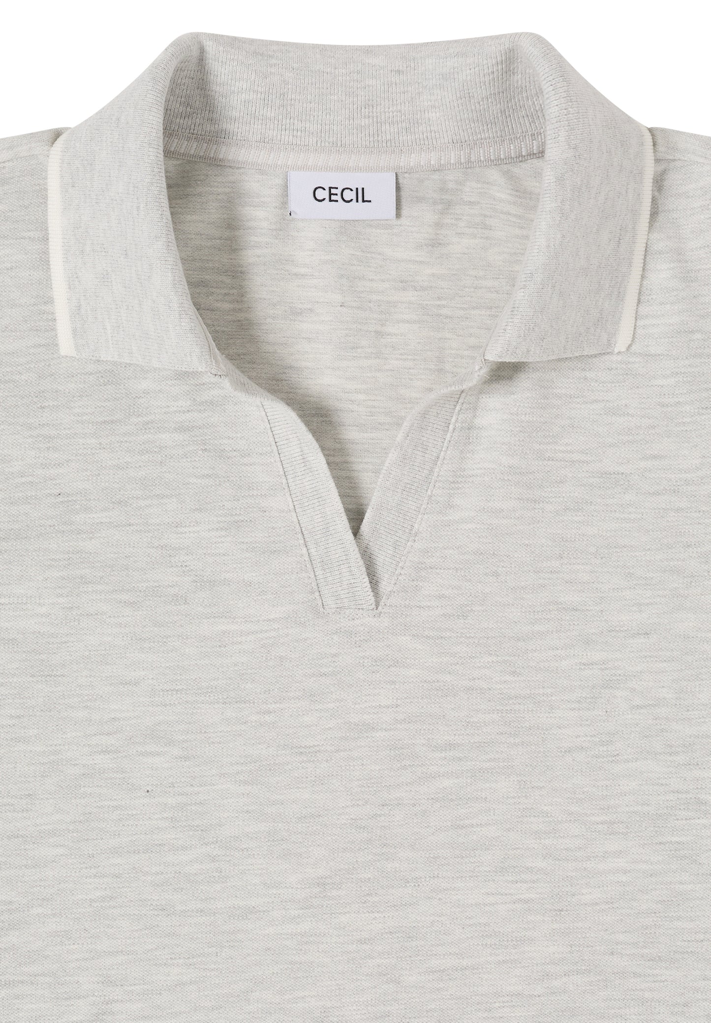 CECIL - Kurzarm Poloshirt - Farbe: milky grey melange