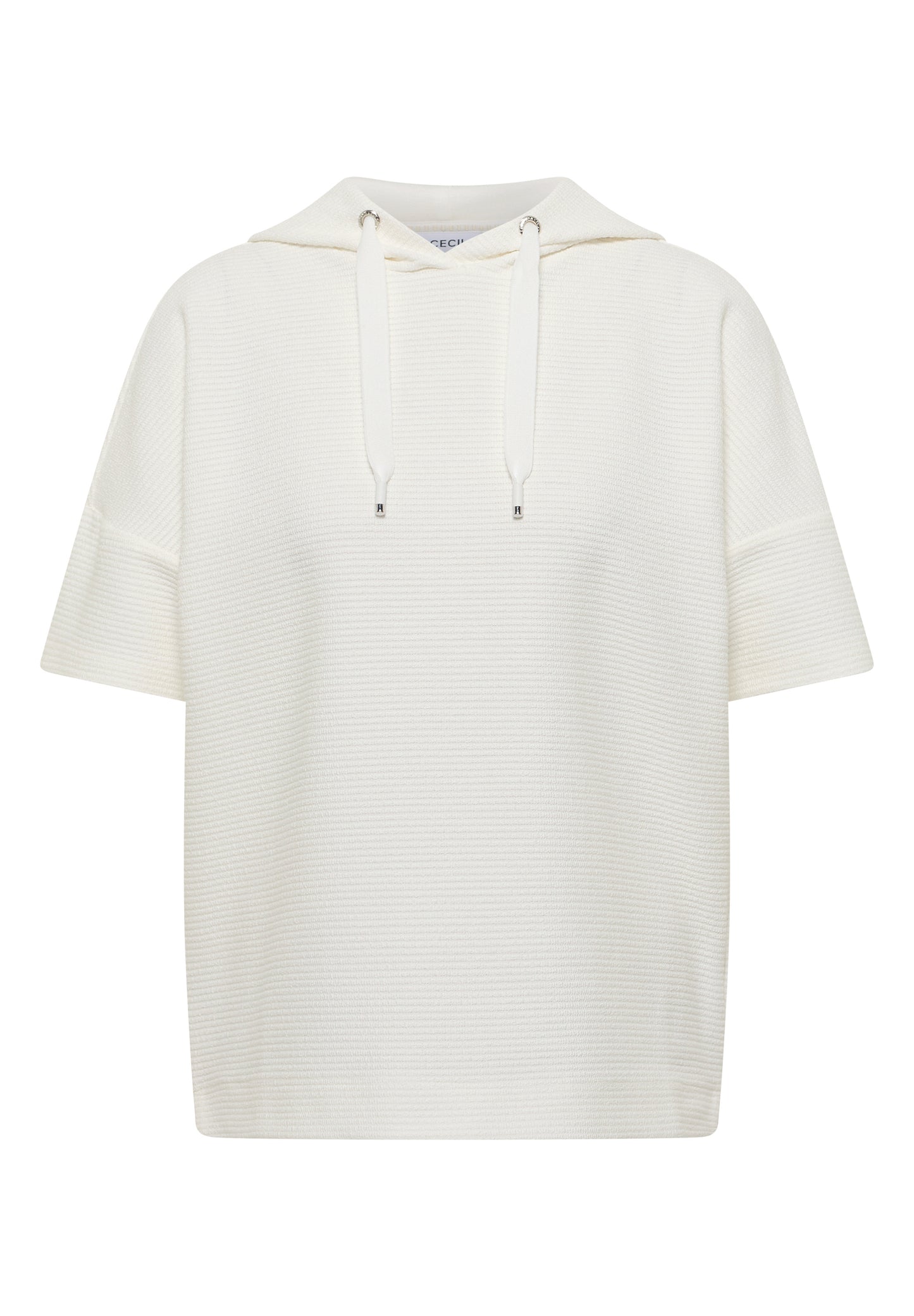 CECIL - T-Shirt mit Kapuze und Struktur - Farbe: vanilla white