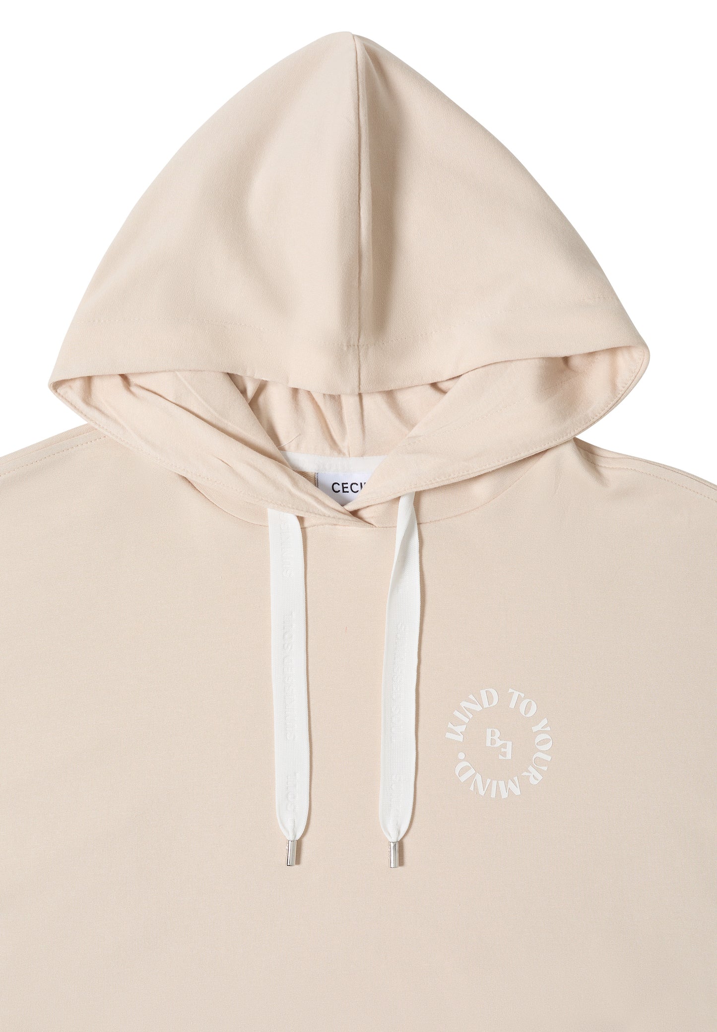 CECIL - T-Shirt mit Hoodie und Printdetail - Farbe: pearl beige