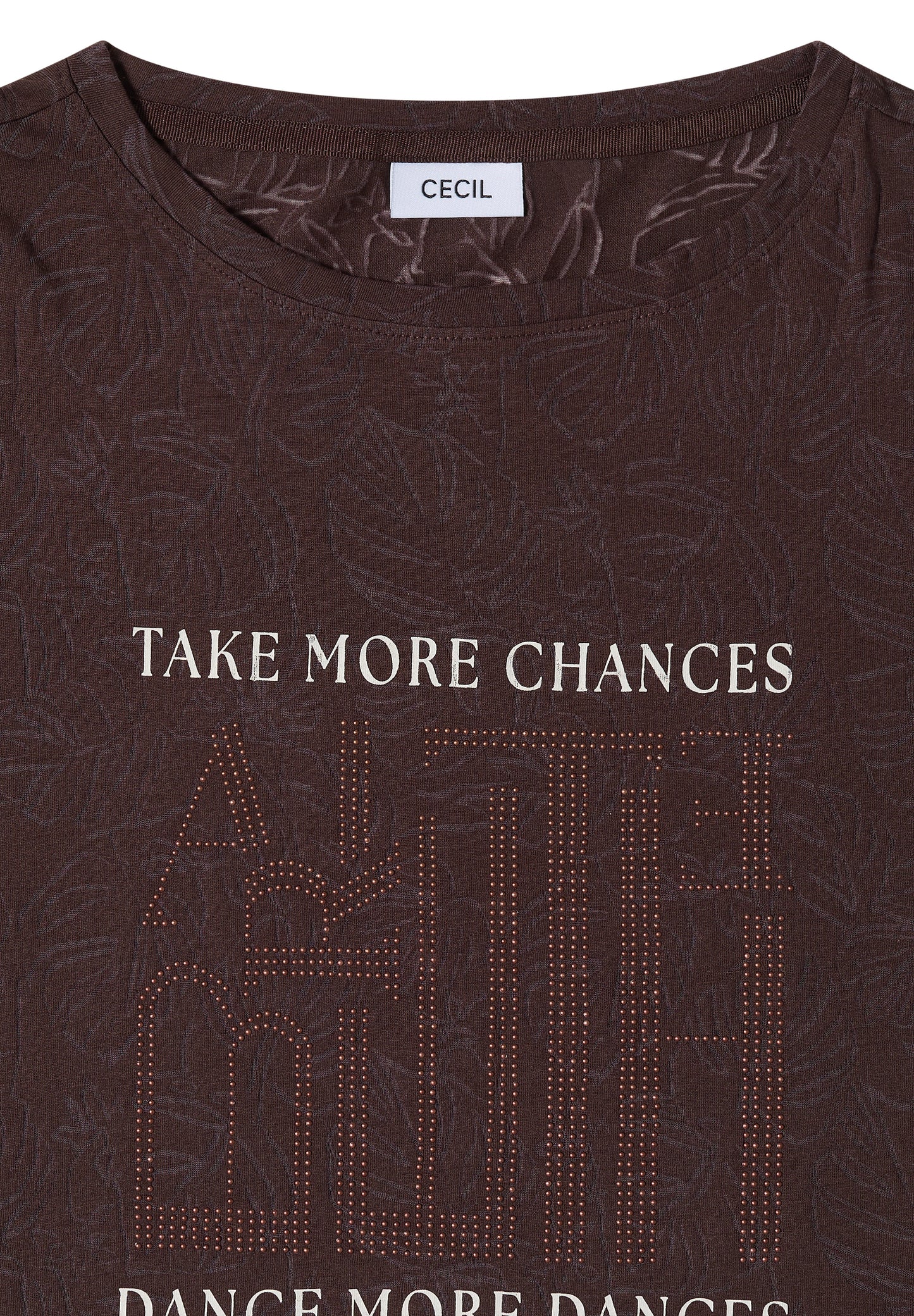 CECIL - T-Shirt in Ausbrenner-Optik - Farbe: brown cacao