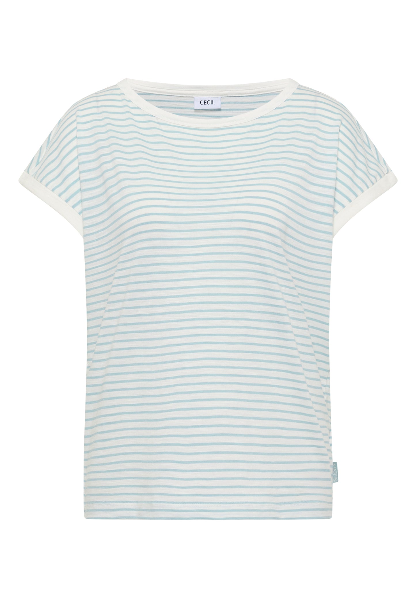 CECIL - T-Shirt mit Boat Neck und Streifen - Farbe: crystal mint