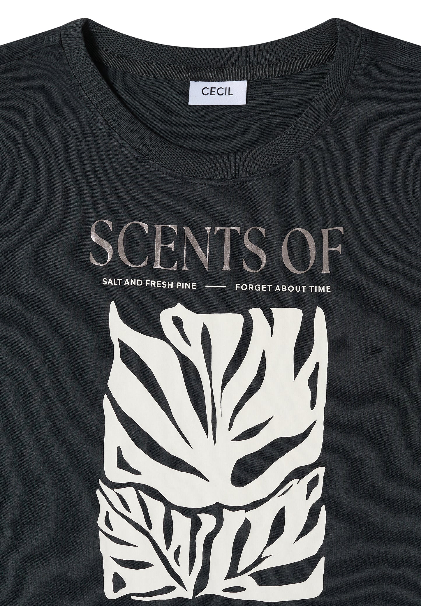 CECIL - T-Shirt mit Rundhals und Frontprint - Farbe: palm breeze green