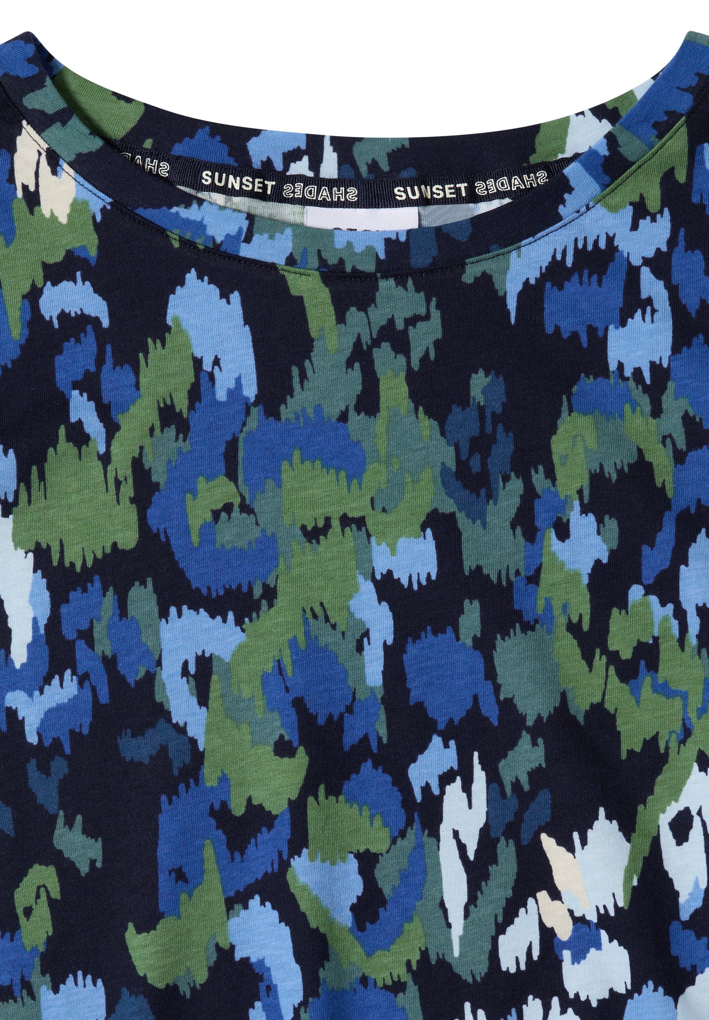 CECIL - T-Shirt mit Boat Neck und Print - Farbe: urban dark blue