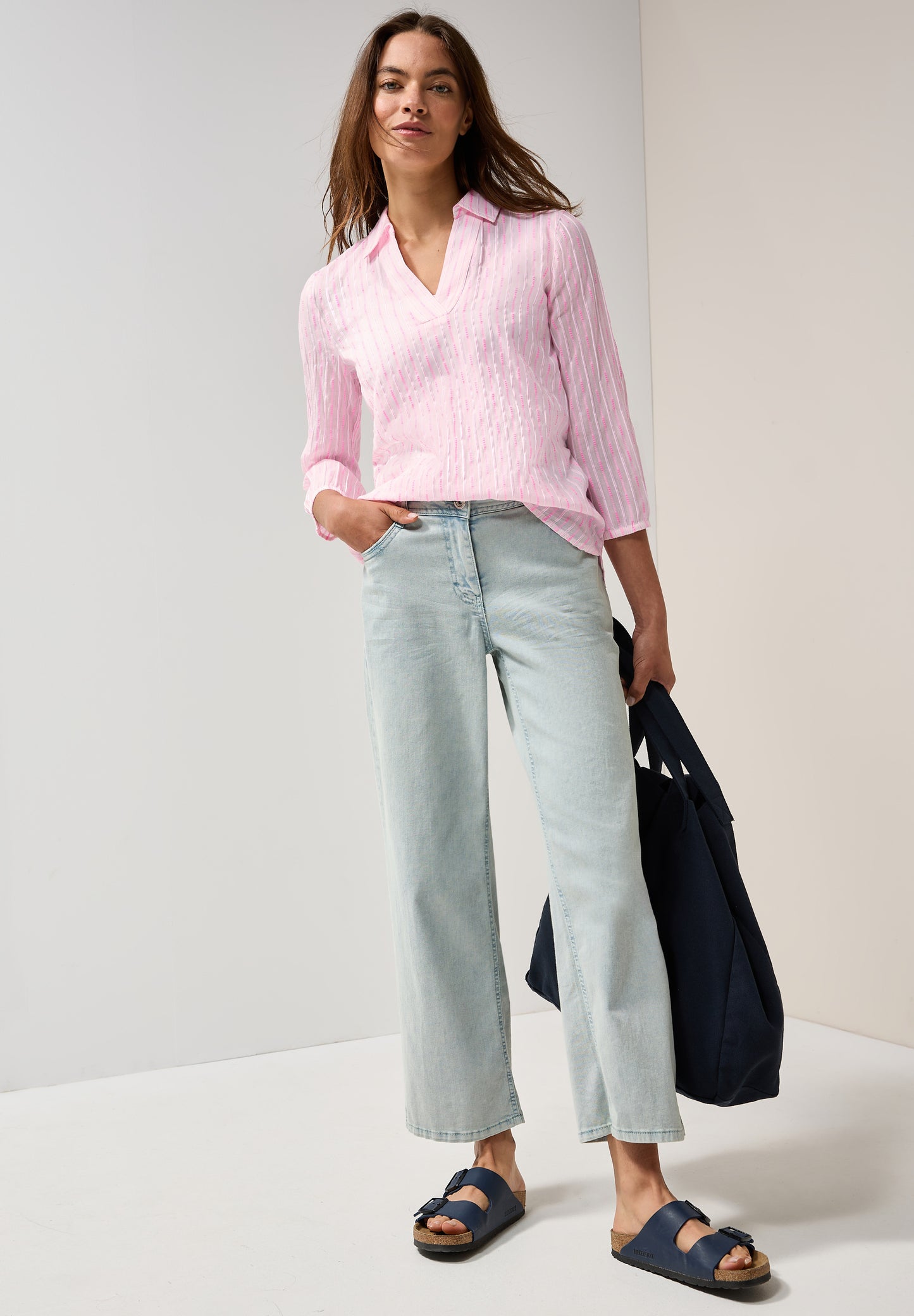 CECIL Gestreifte Bluse - Farbe: vanilla white