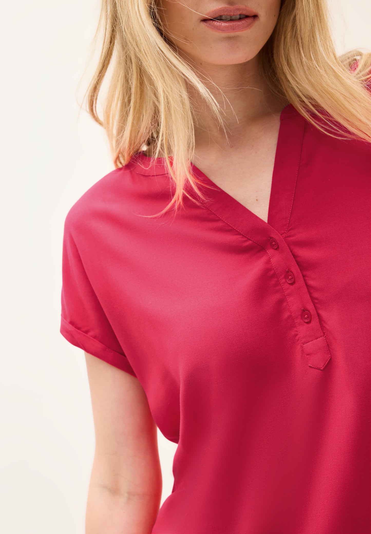 CECIL Blusenshirt in Unifarbe - Farbe: glazed apple red