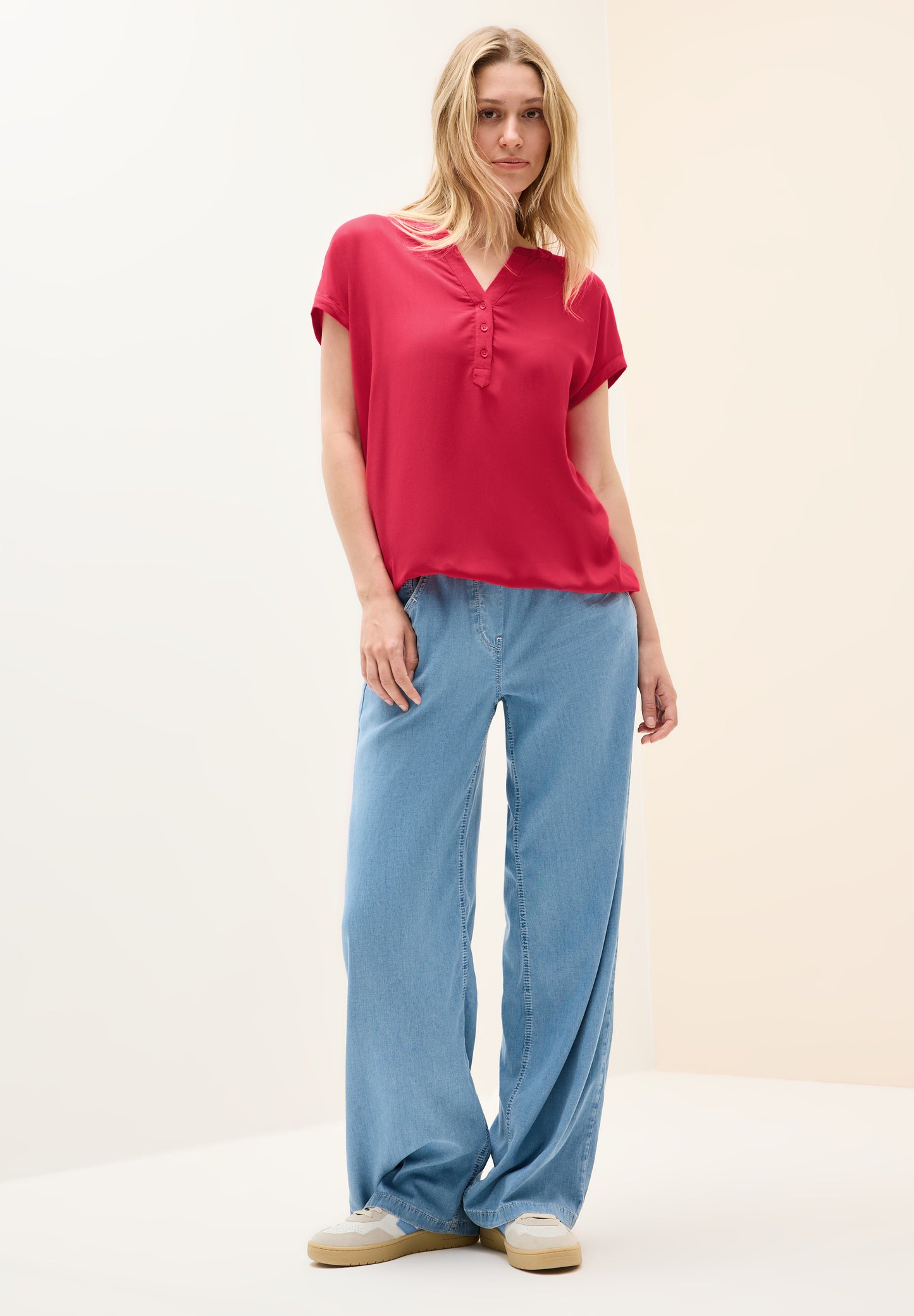 CECIL Blusenshirt in Unifarbe - Farbe: glazed apple red