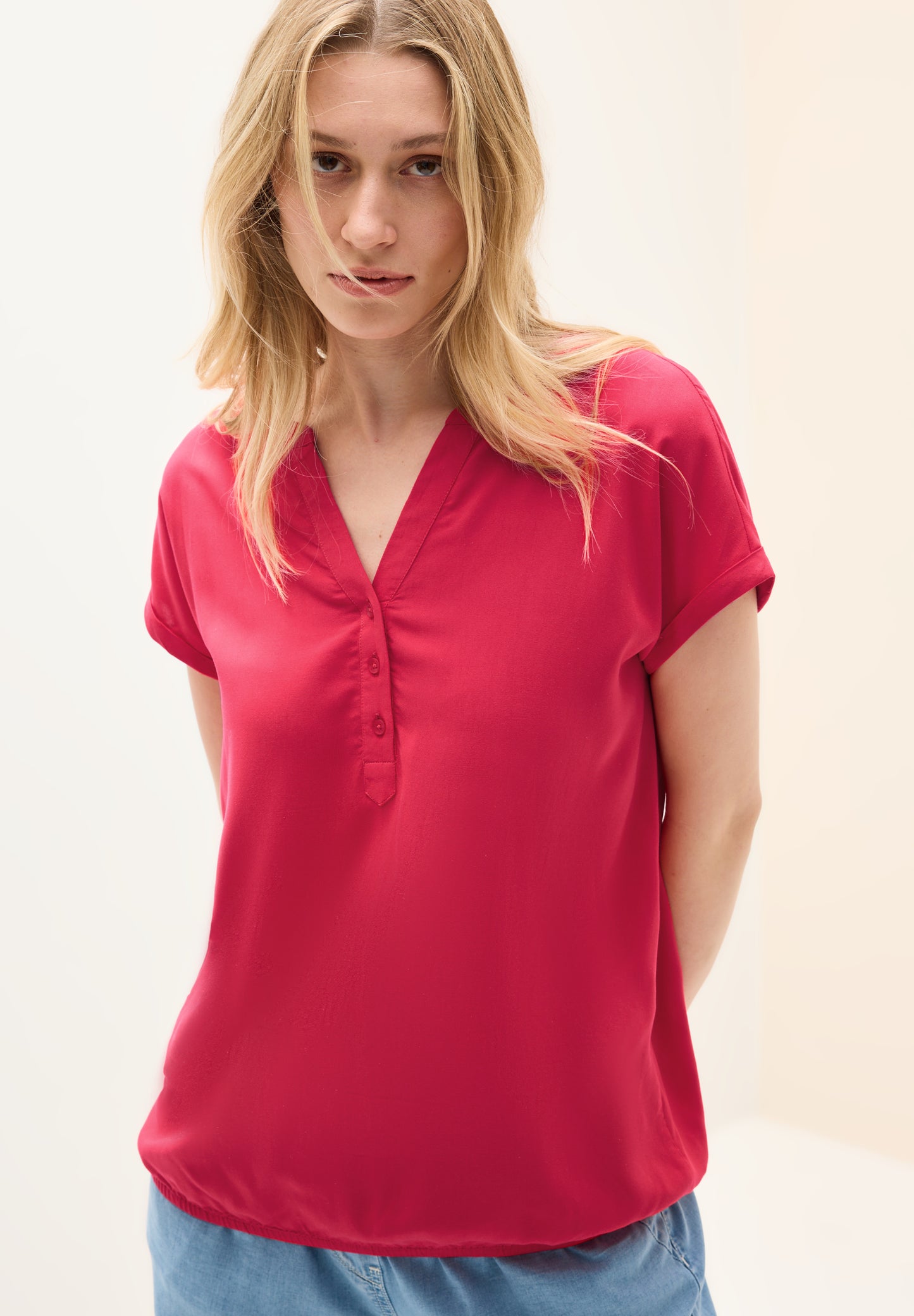 CECIL Blusenshirt in Unifarbe - Farbe: glazed apple red