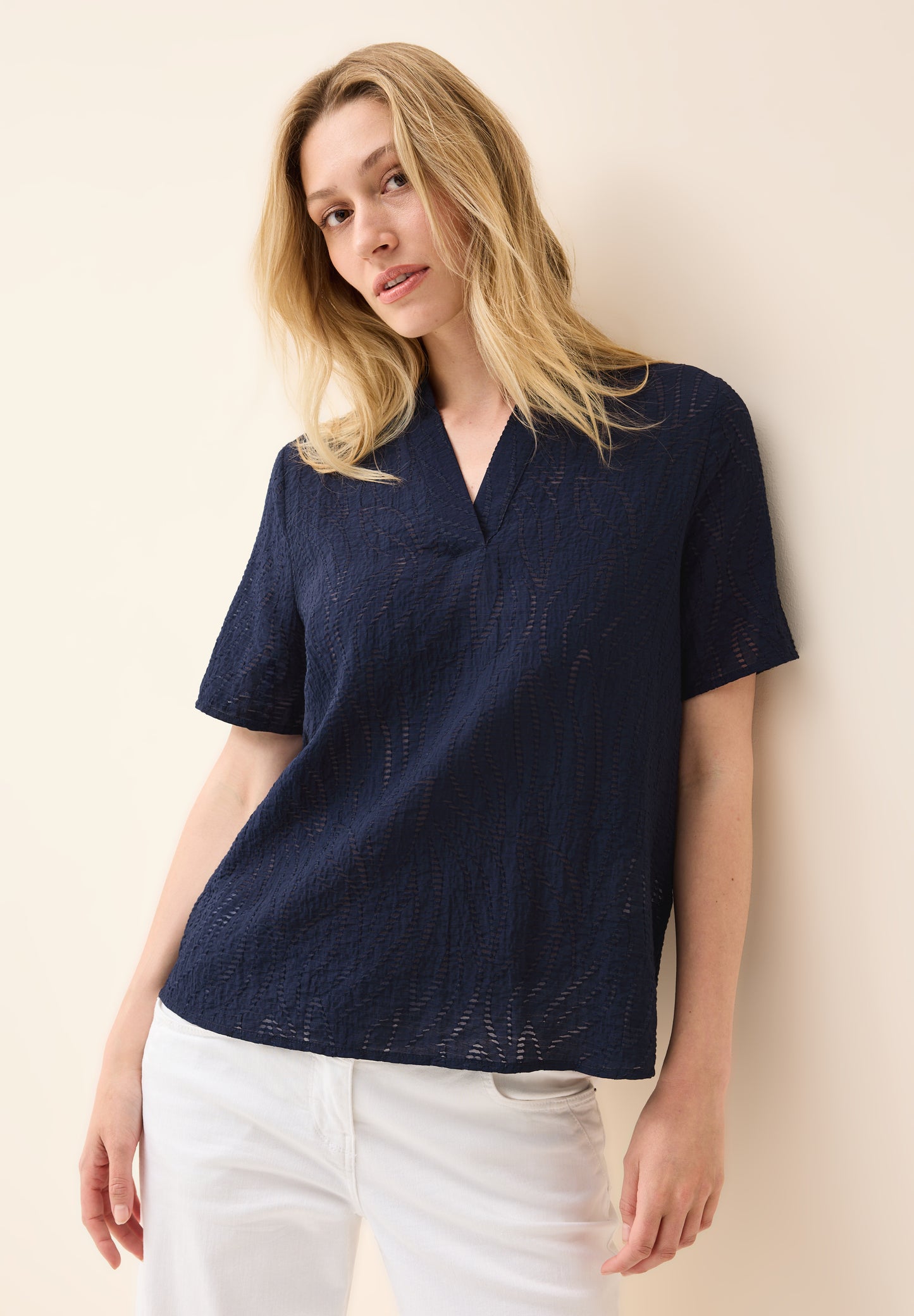 CECIL Blusenshirt mit Struktur - Farbe: urban navy blue