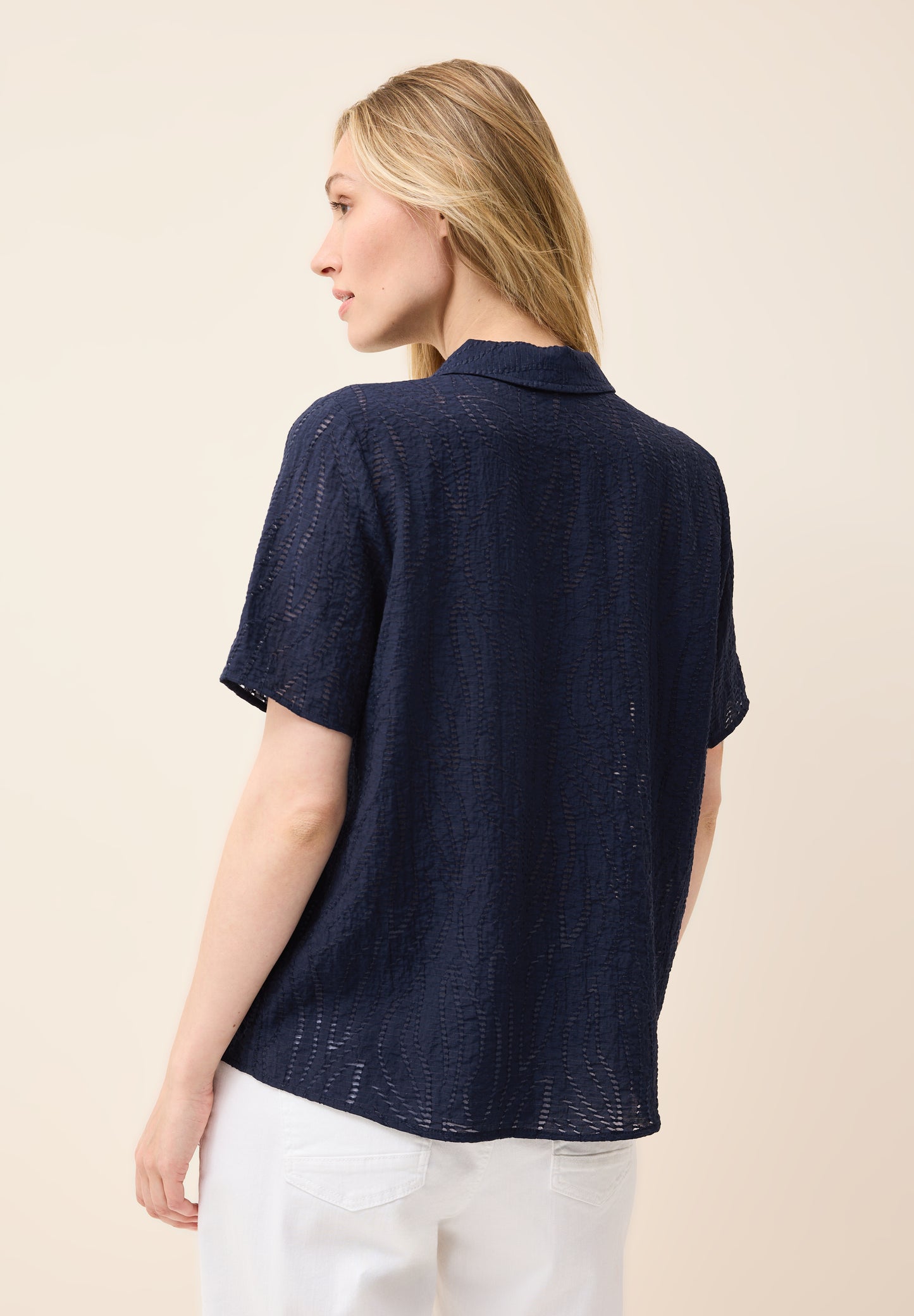 CECIL Blusenshirt mit Struktur - Farbe: urban navy blue