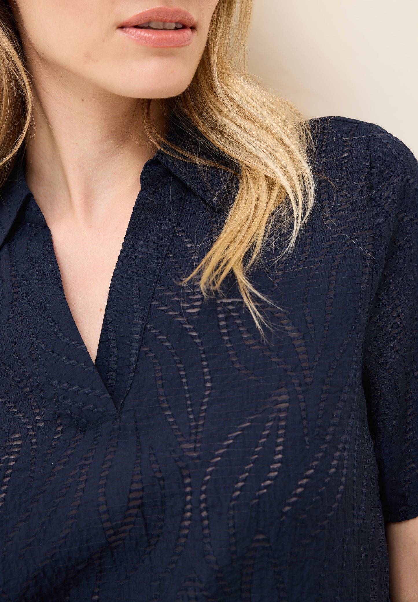 CECIL Blusenshirt mit Struktur - Farbe: urban navy blue