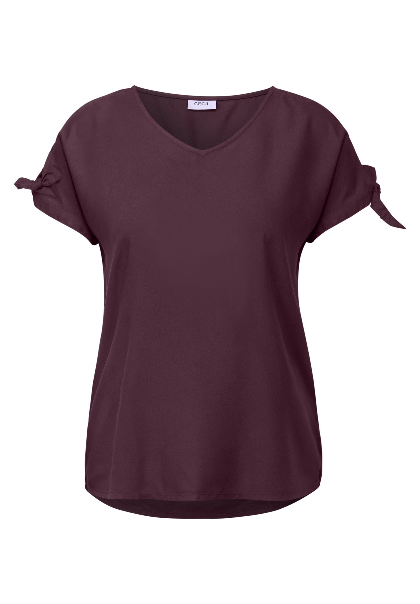 CECIL Blusenshirt in Unifarbe - Farbe: mulberry red