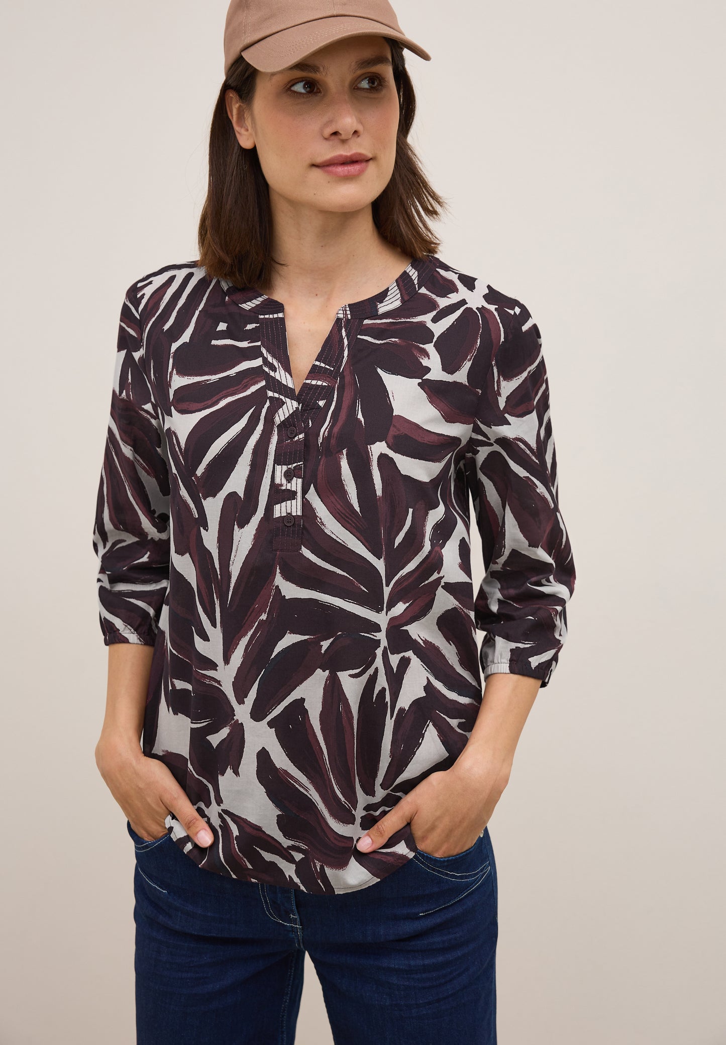 CECIL Gemusterte Tunika - Farbe: mulberry red