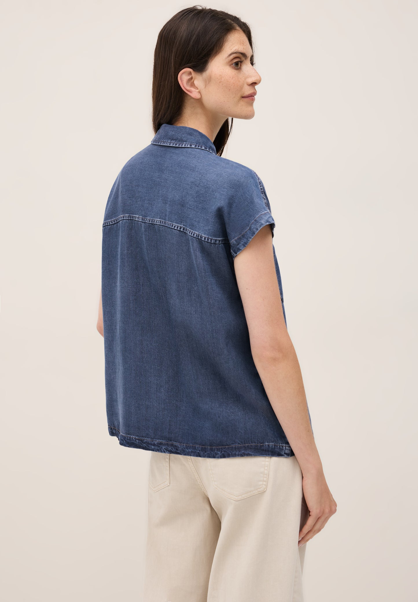CECIL Lyocell Bluse - Farbe: mid blue wash