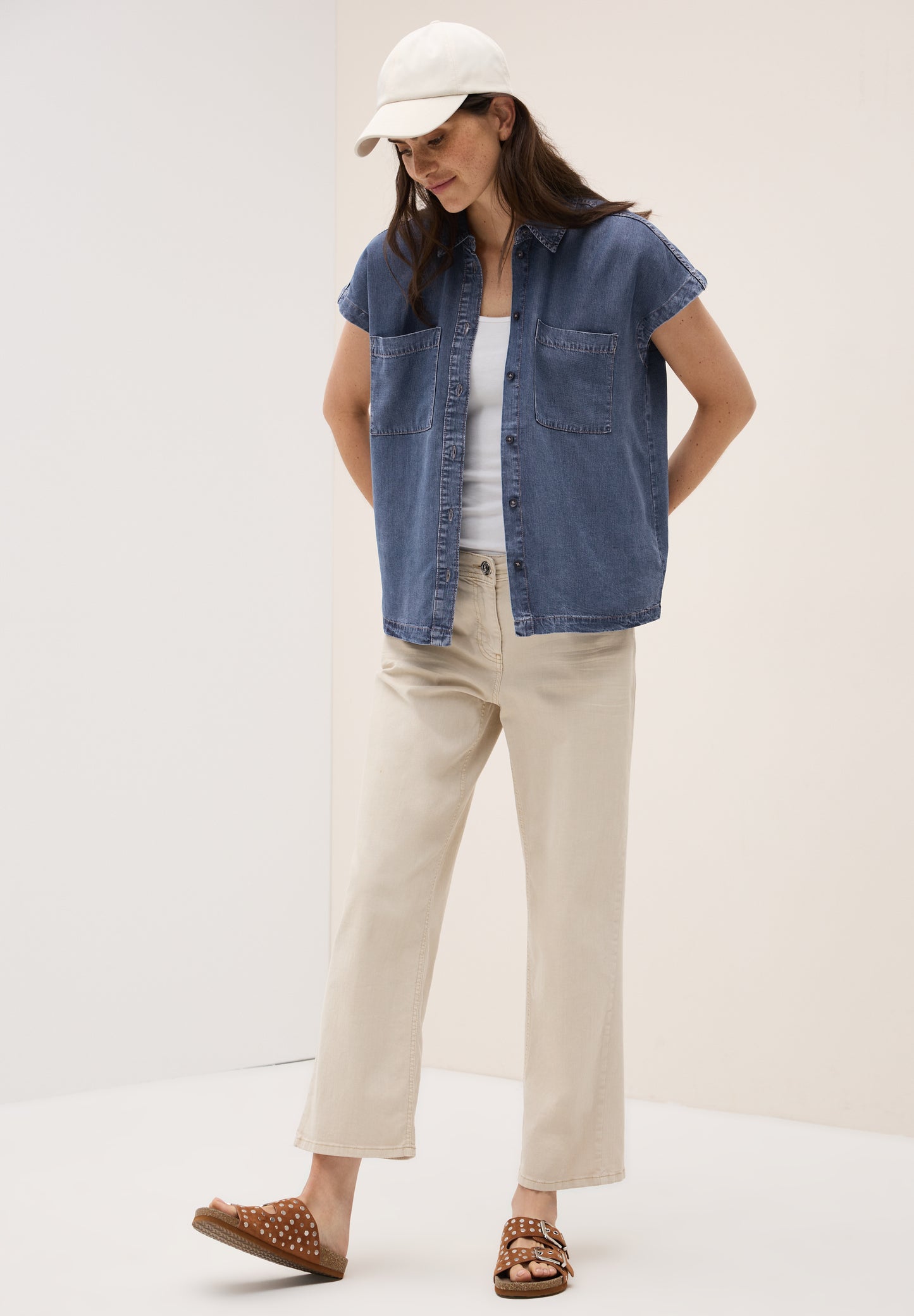 CECIL Lyocell Bluse - Farbe: mid blue wash