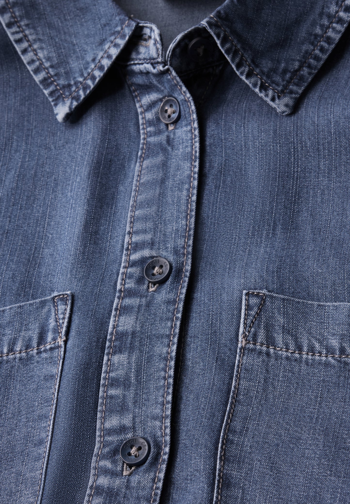 CECIL Lyocell Bluse - Farbe: mid blue wash