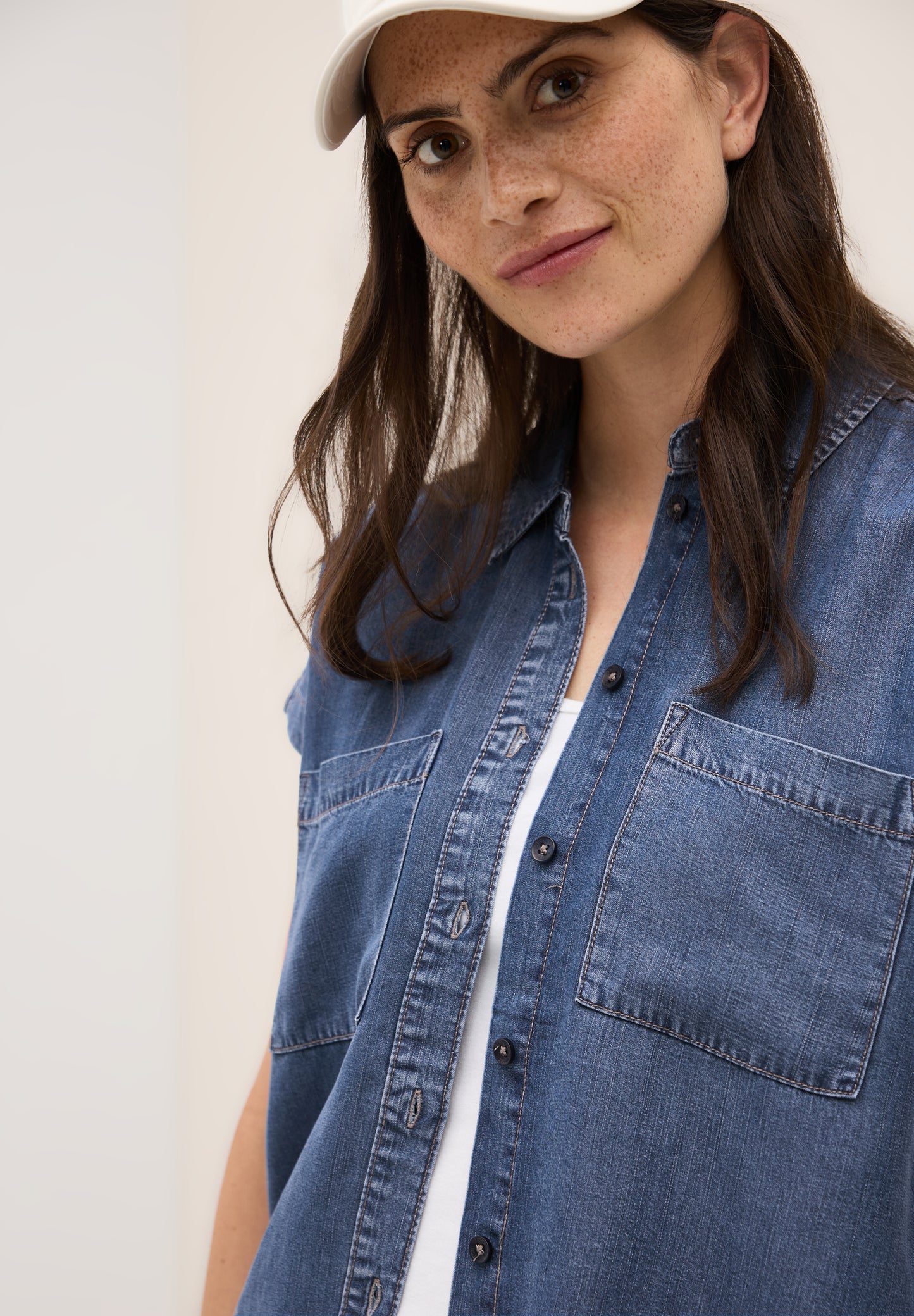 CECIL Lyocell Bluse - Farbe: mid blue wash
