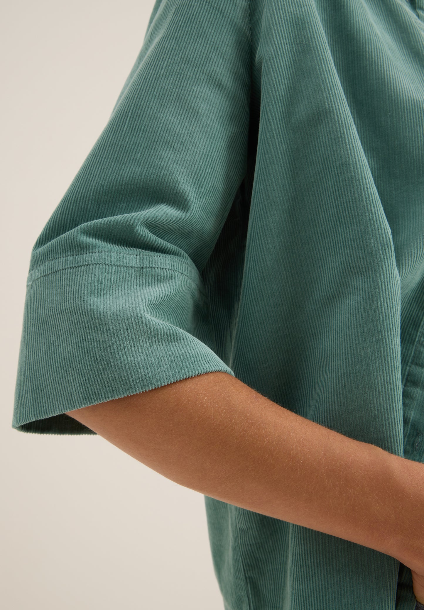 CECIL Cord Hemdbluse - Farbe: jewel green