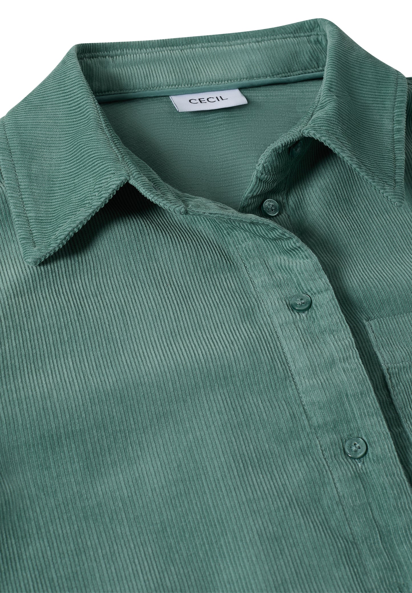 CECIL Cord Hemdbluse - Farbe: jewel green