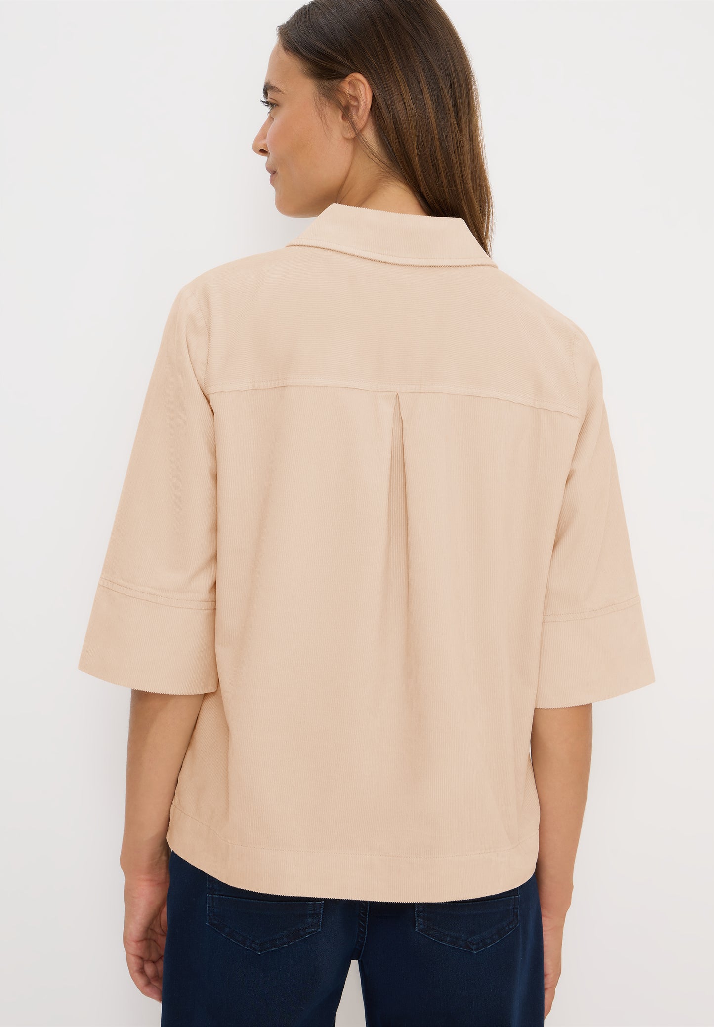 CECIL Cord Hemdbluse - Farbe: oat milk beige