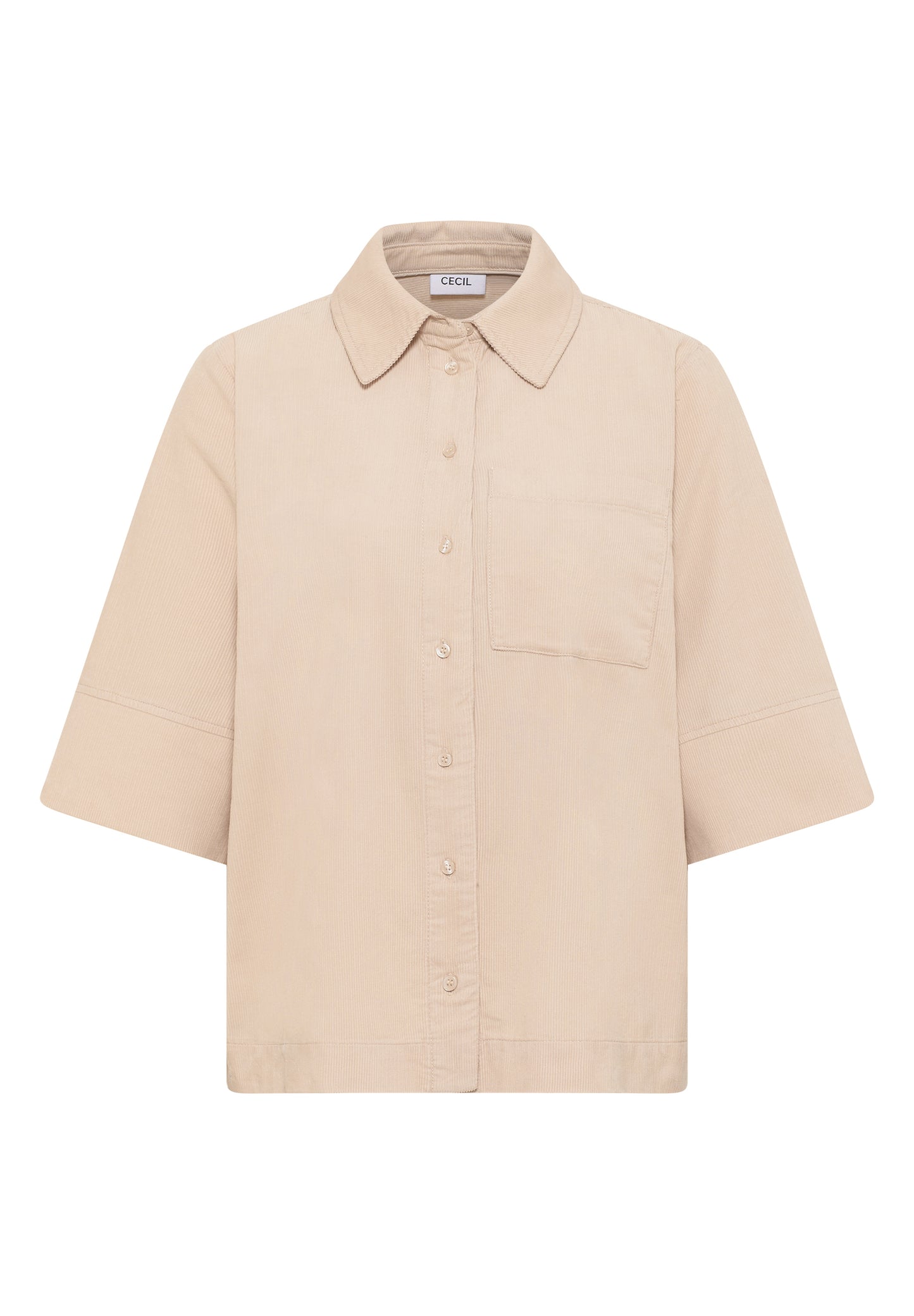 CECIL Cord Hemdbluse - Farbe: oat milk beige