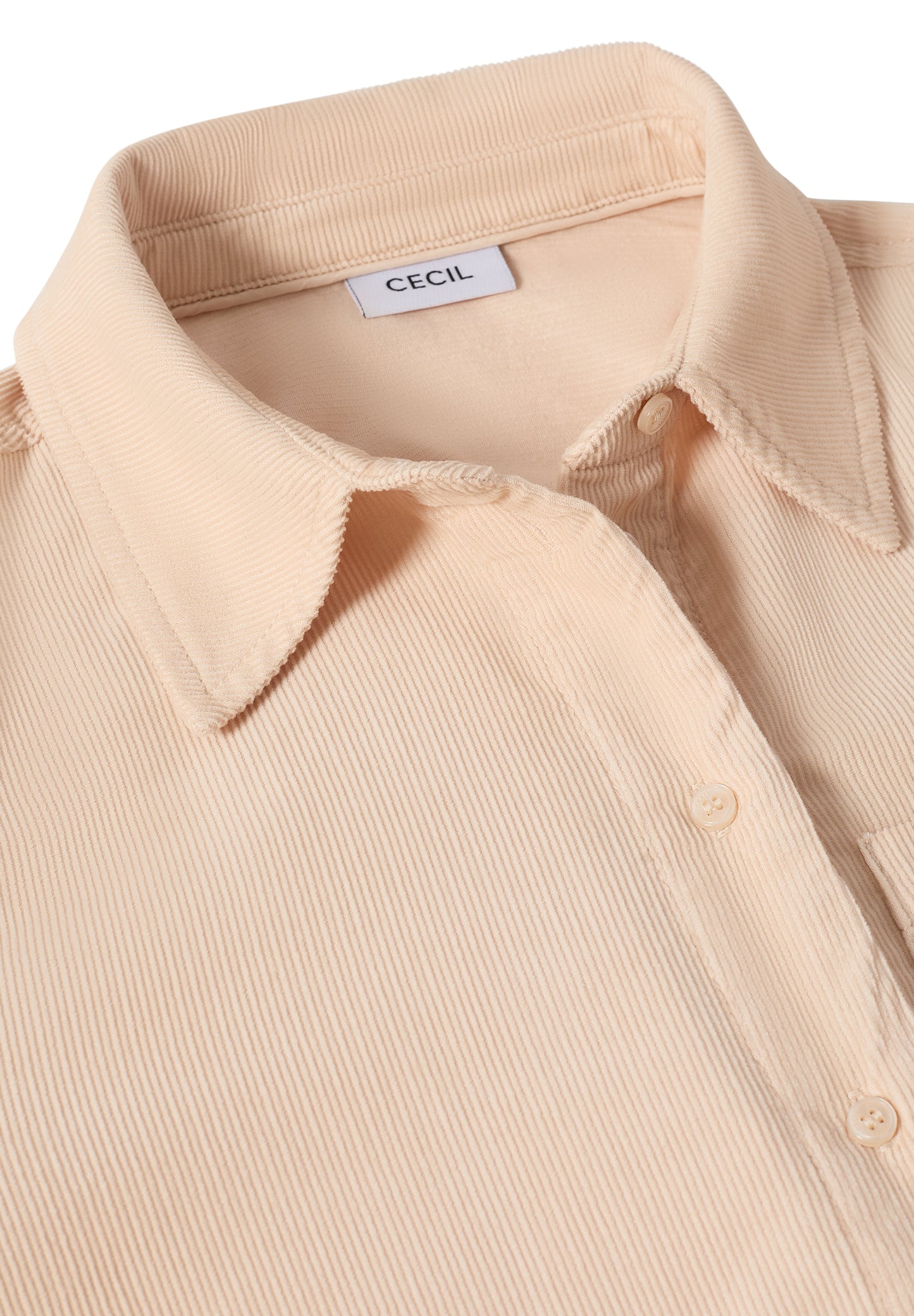 CECIL Cord Hemdbluse - Farbe: oat milk beige