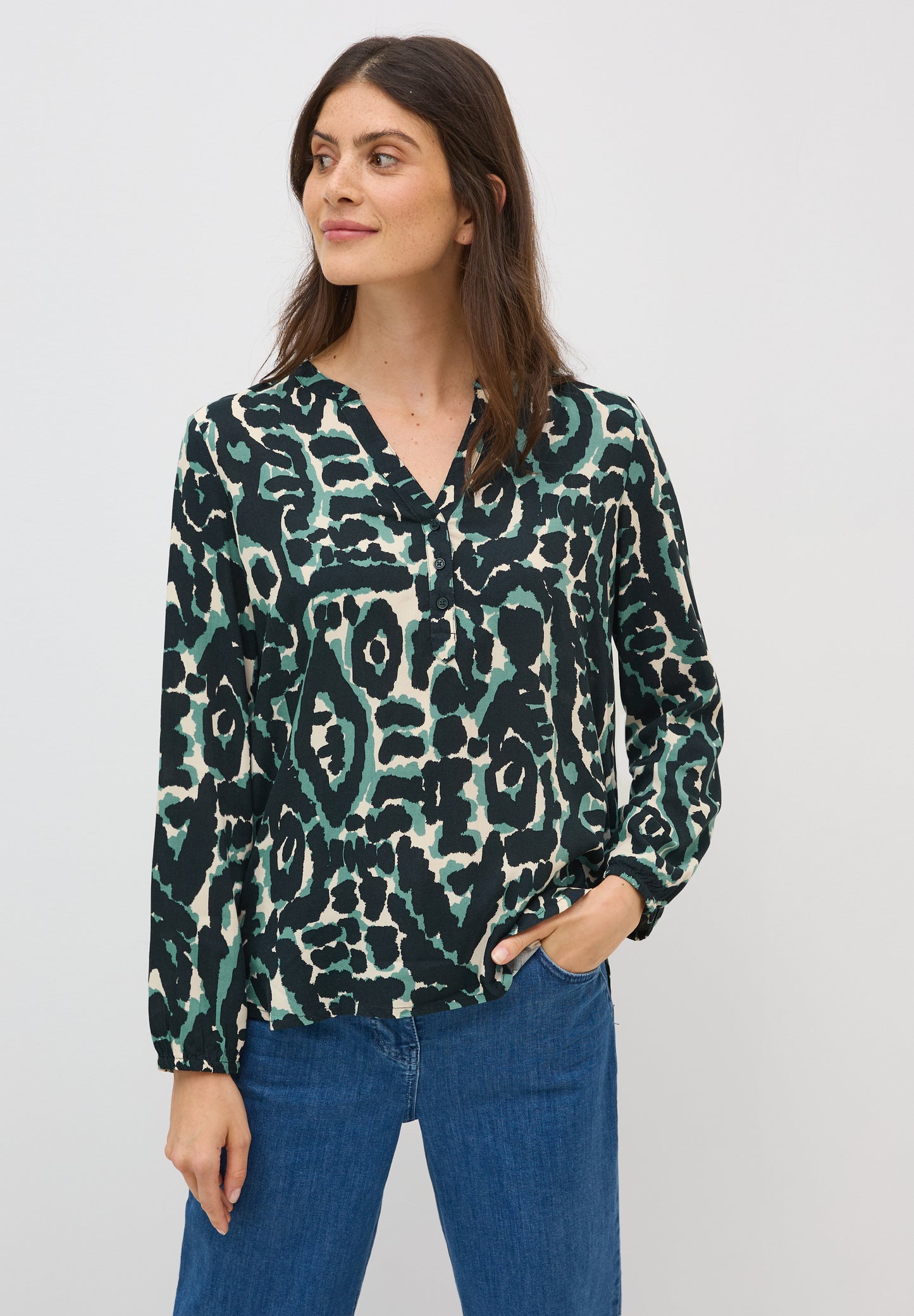 CECIL Gemusterte Tunika - Farbe: ink green