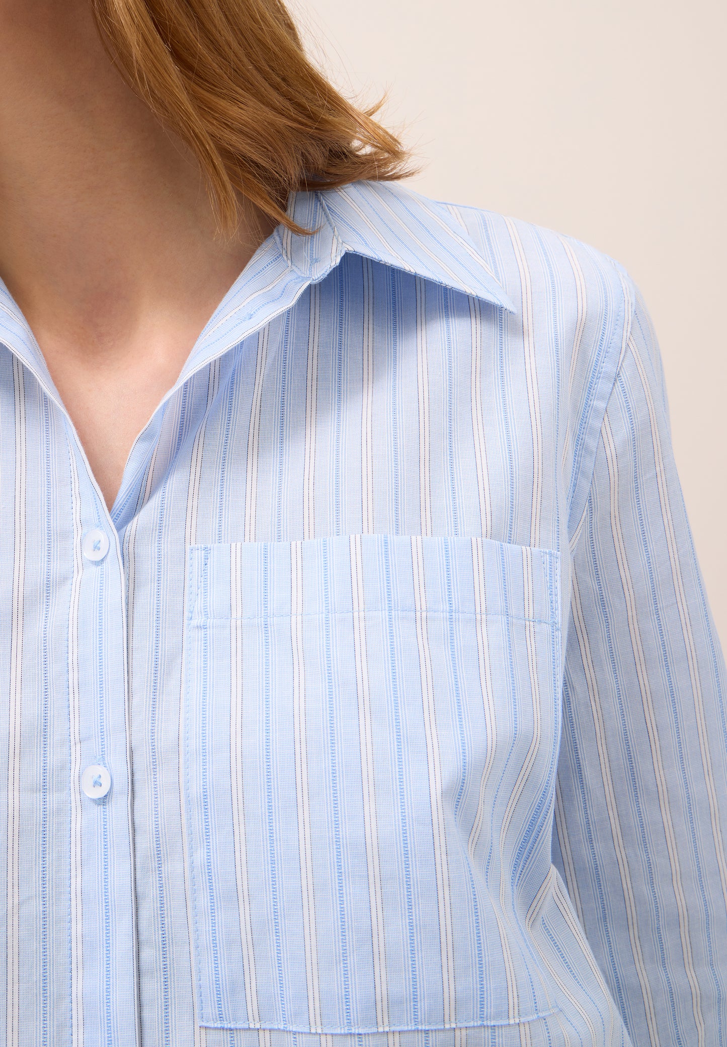 CECIL Gestreifte Hemdbluse - Farbe: light sky blue