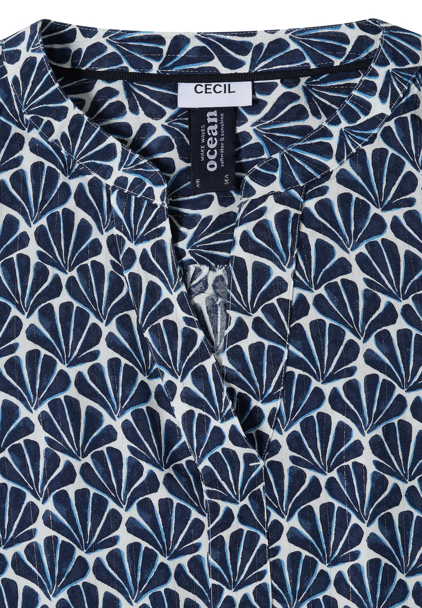 CECIL - Gemusterte 3/4-Arm Bluse - Farbe: universal blue