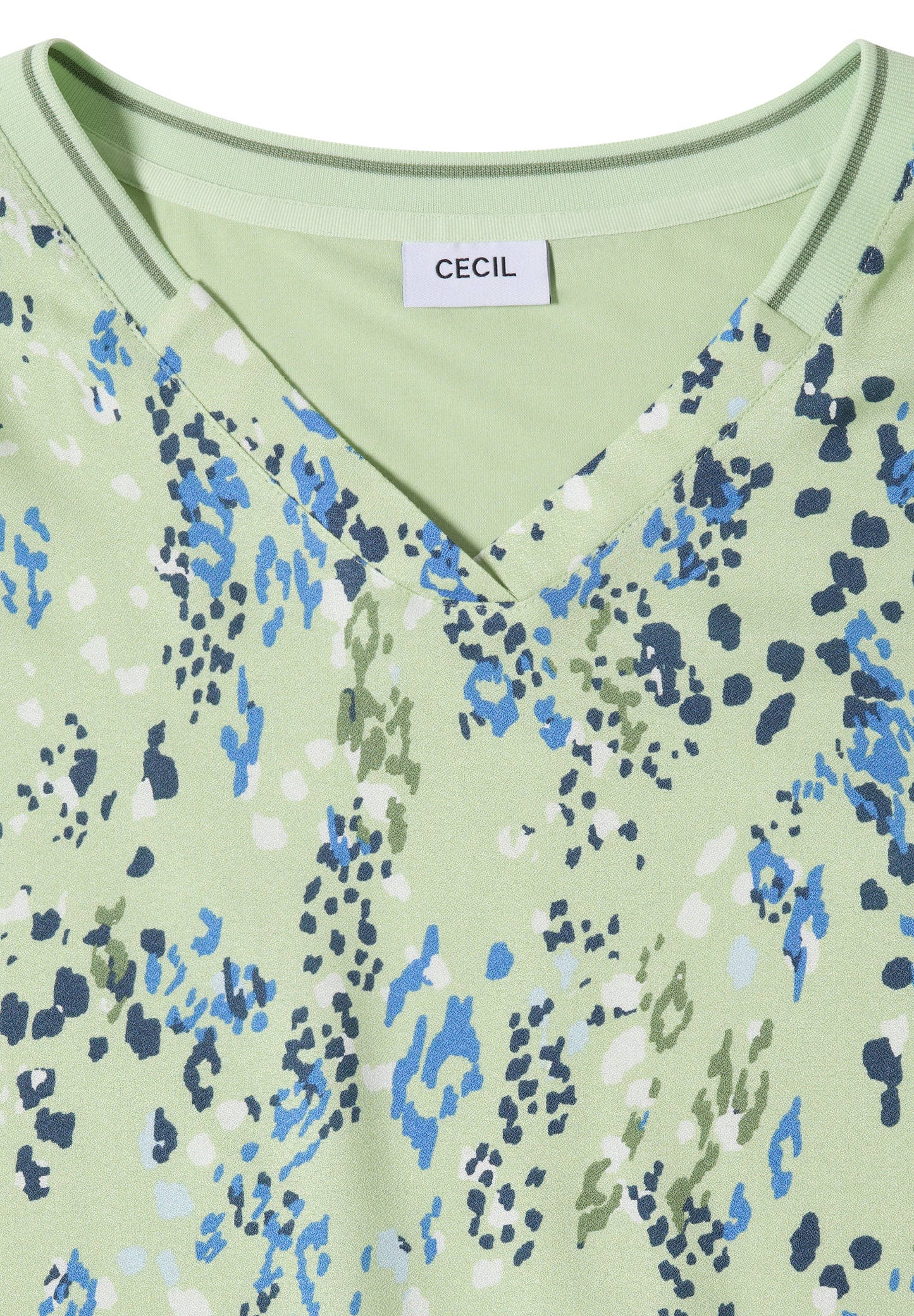 CECIL - Kurzarm Blusenshirt mit Strukturmix - Farbe: raw matcha lime