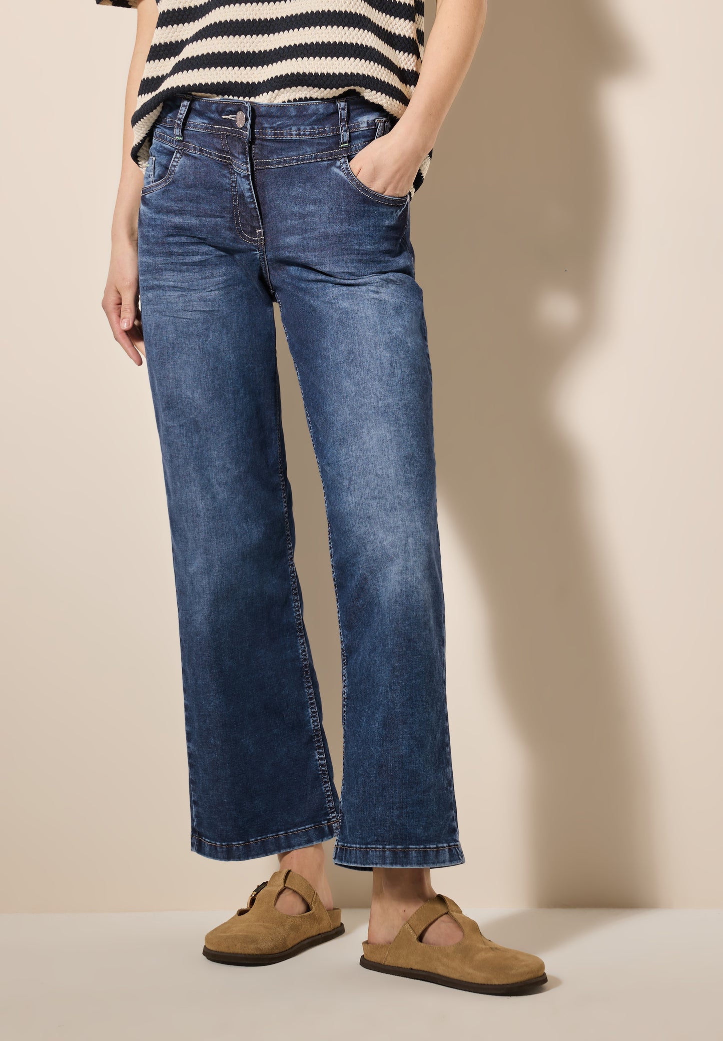 CECIL Wide Leg Jeans - Farbe: mid blue used wash