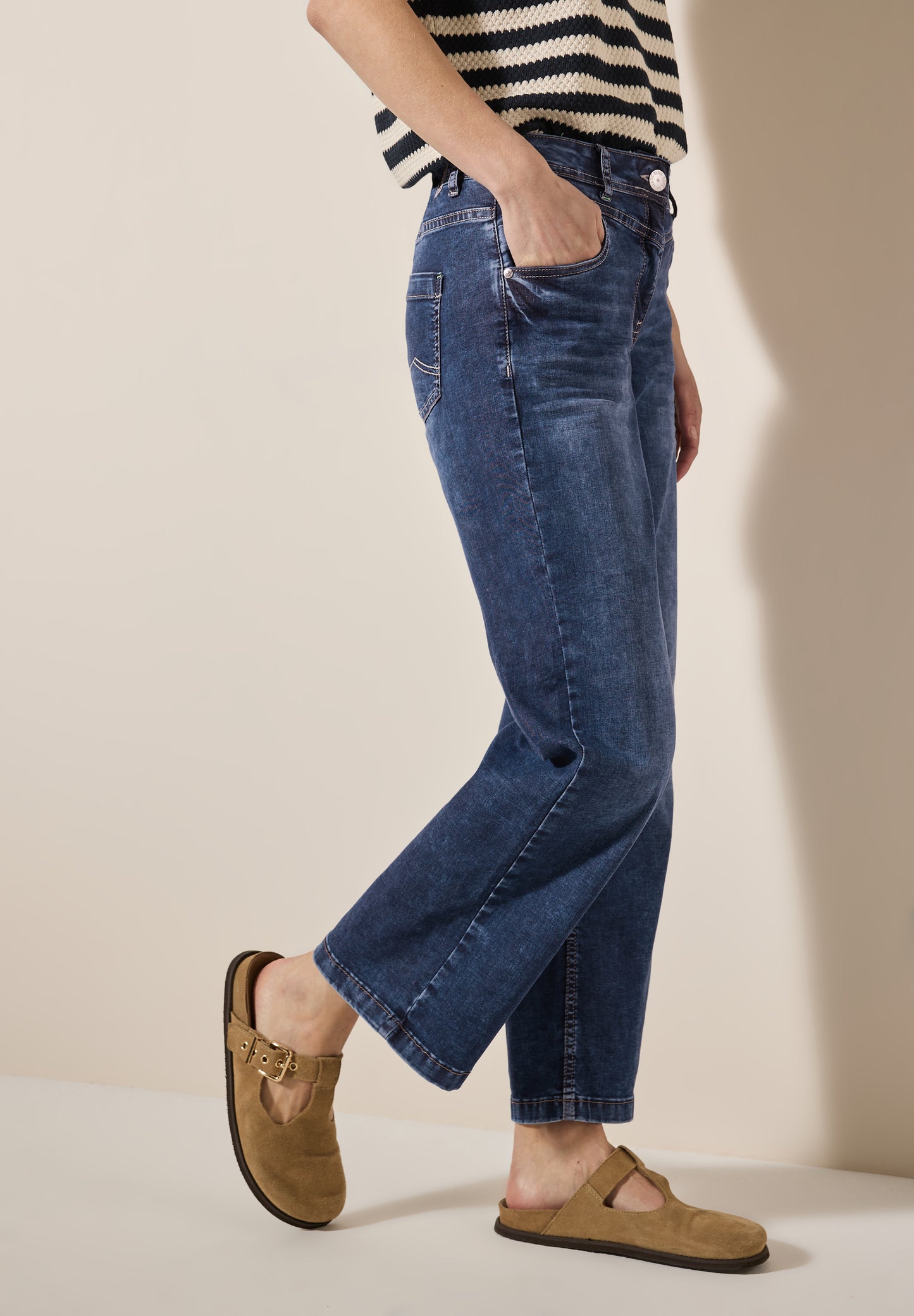 CECIL Wide Leg Jeans - Farbe: mid blue used wash