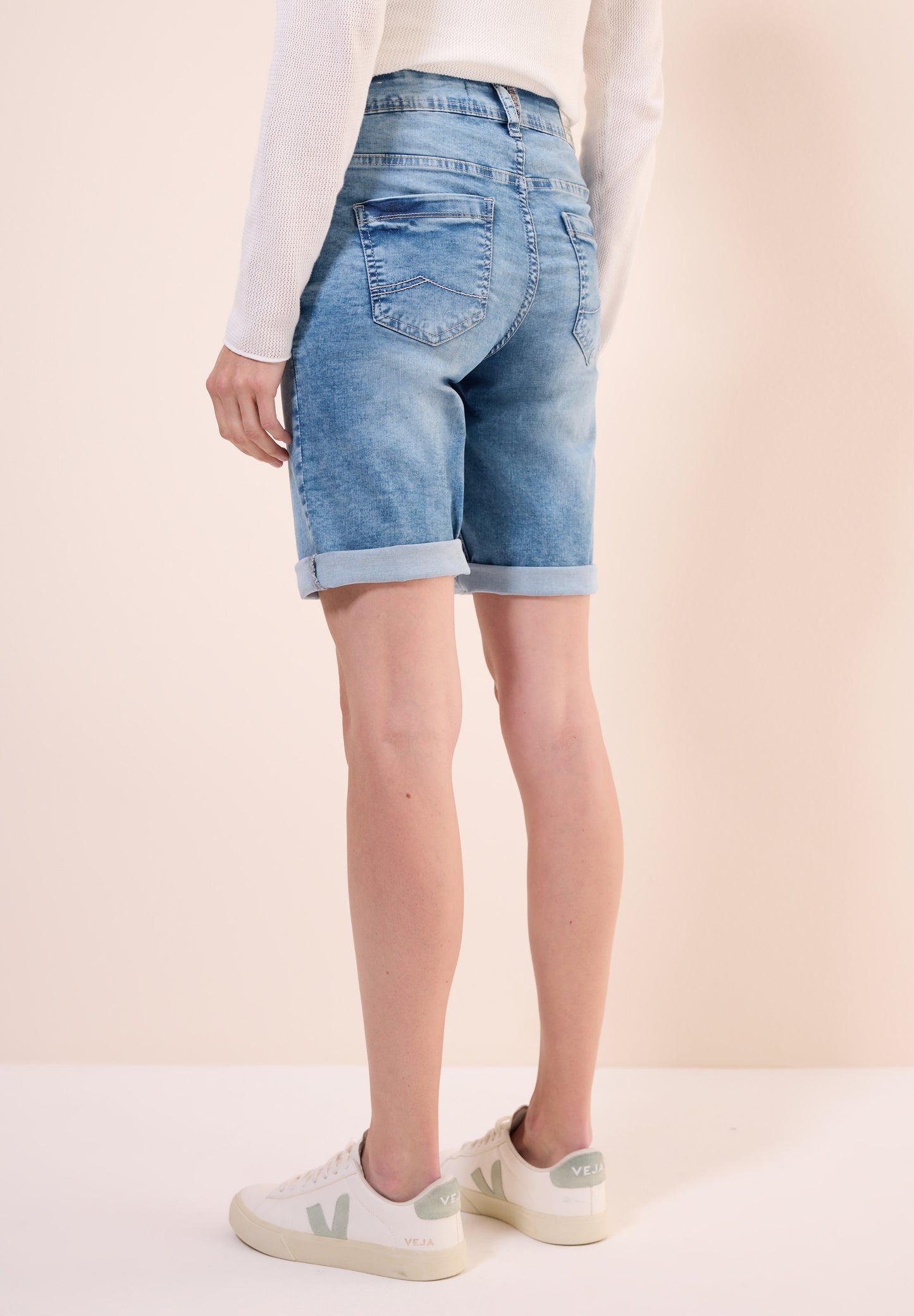 CECIL Casual Fit Jeansshorts - Farbe: authentic used wash