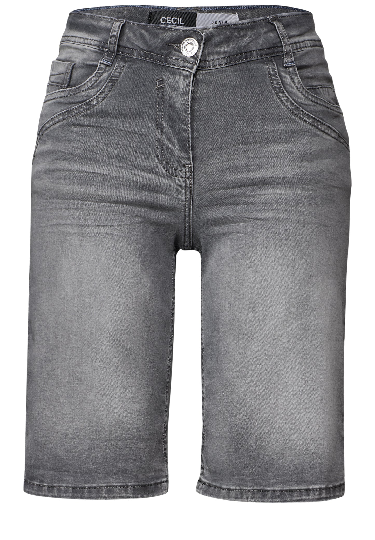 CECIL Casual Fit Jeansshorts - Farbe: mid grey used wash