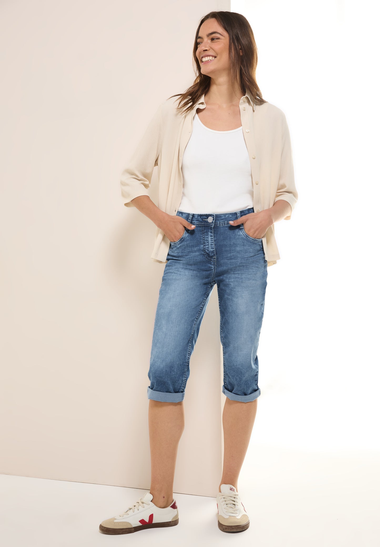 CECIL Capri Jeans "TORONTO" - Farbe: light blue authentic washed