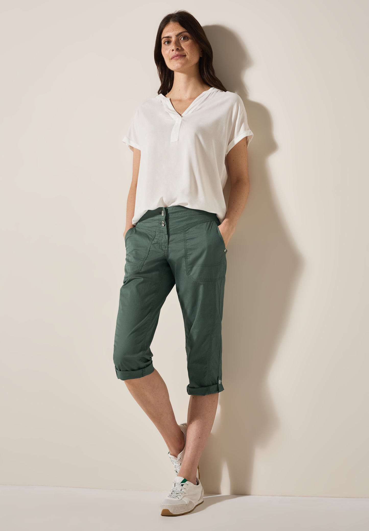 CECIL 3/4 Papertouch Hose - Farbe: balmy khaki