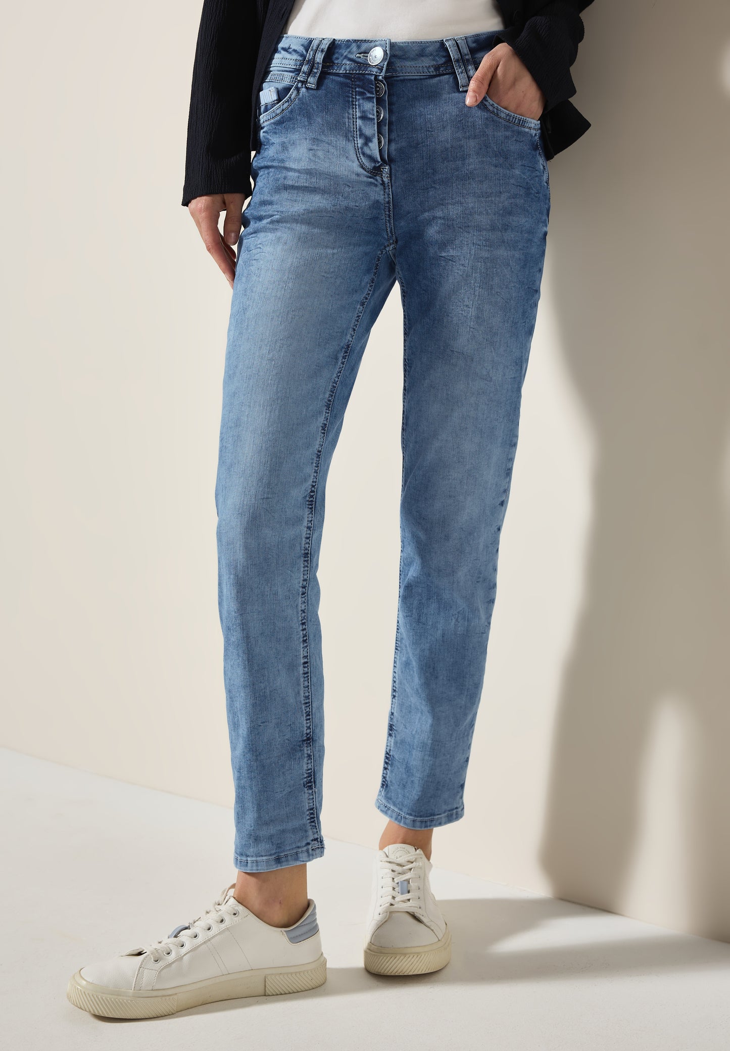 CECIL Jeans mit Turn-Up Detail - Farbe: mid blue wash