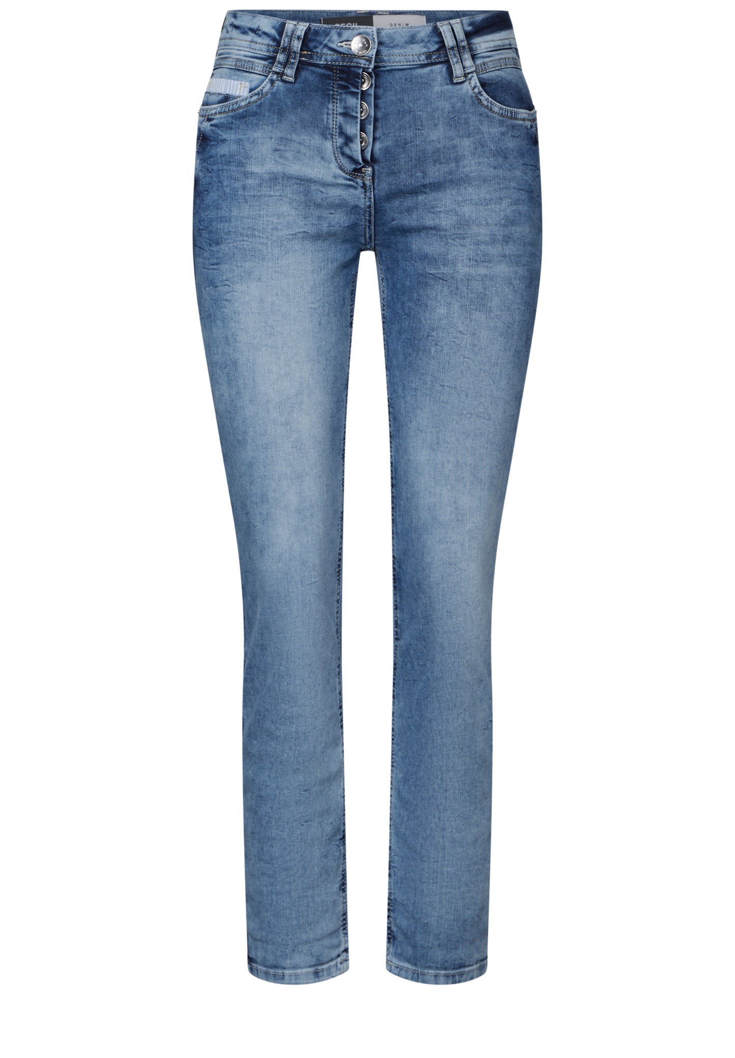 CECIL Jeans mit Turn-Up Detail - Farbe: mid blue wash