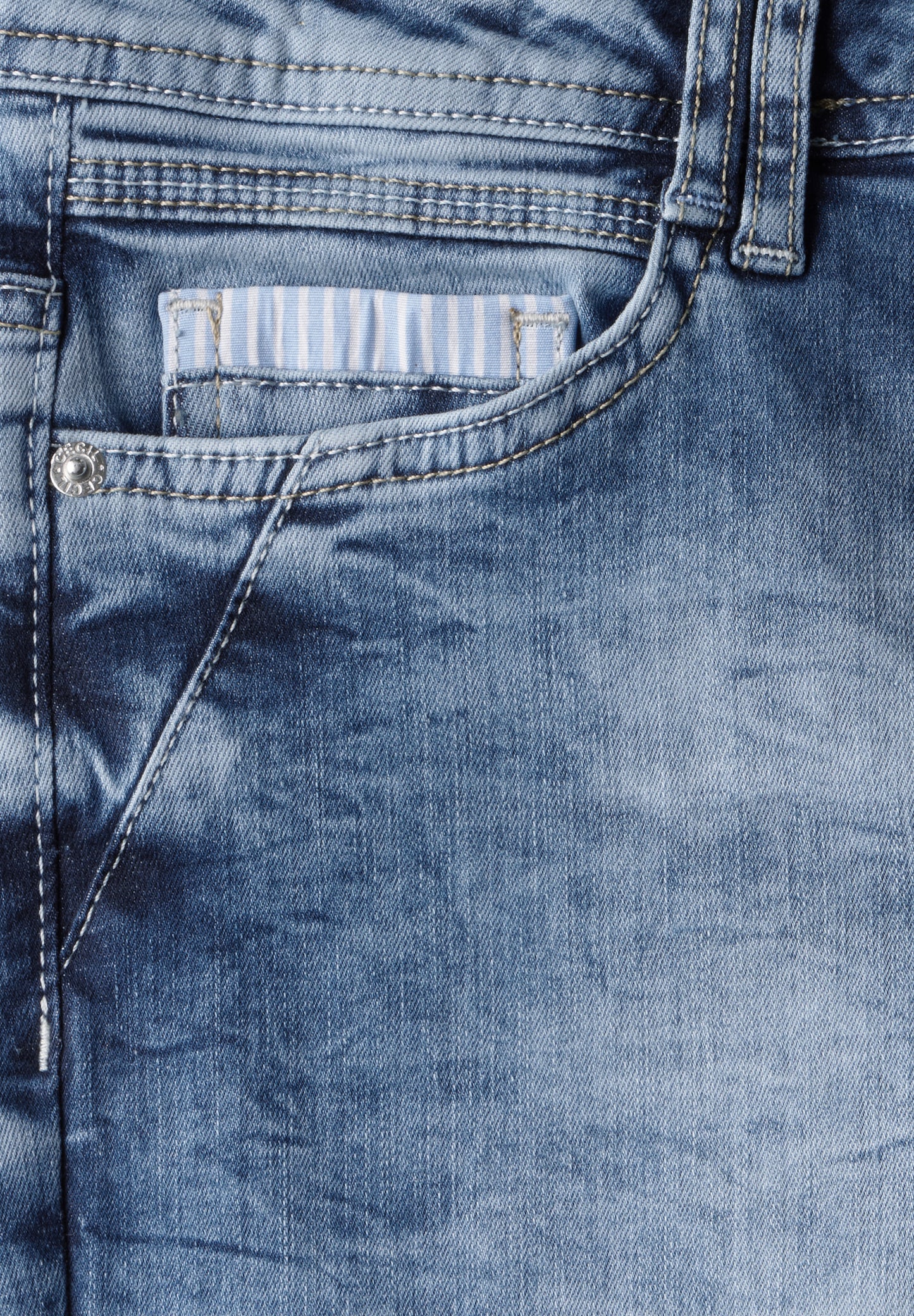 CECIL Jeans mit Turn-Up Detail - Farbe: mid blue wash