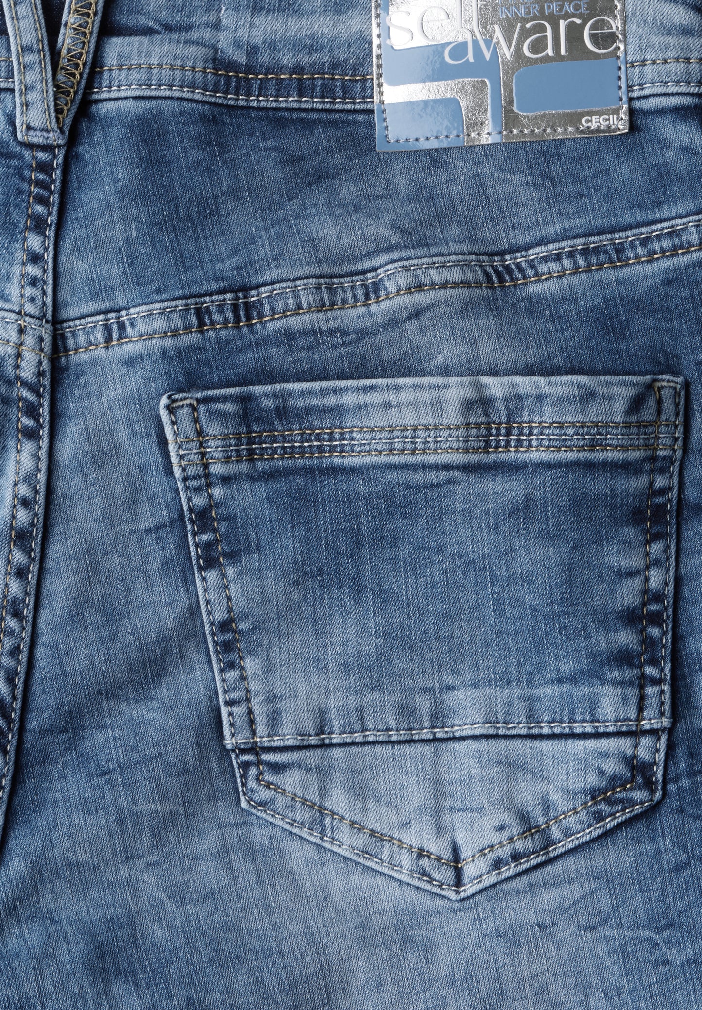 CECIL Jeans mit Turn-Up Detail - Farbe: mid blue wash