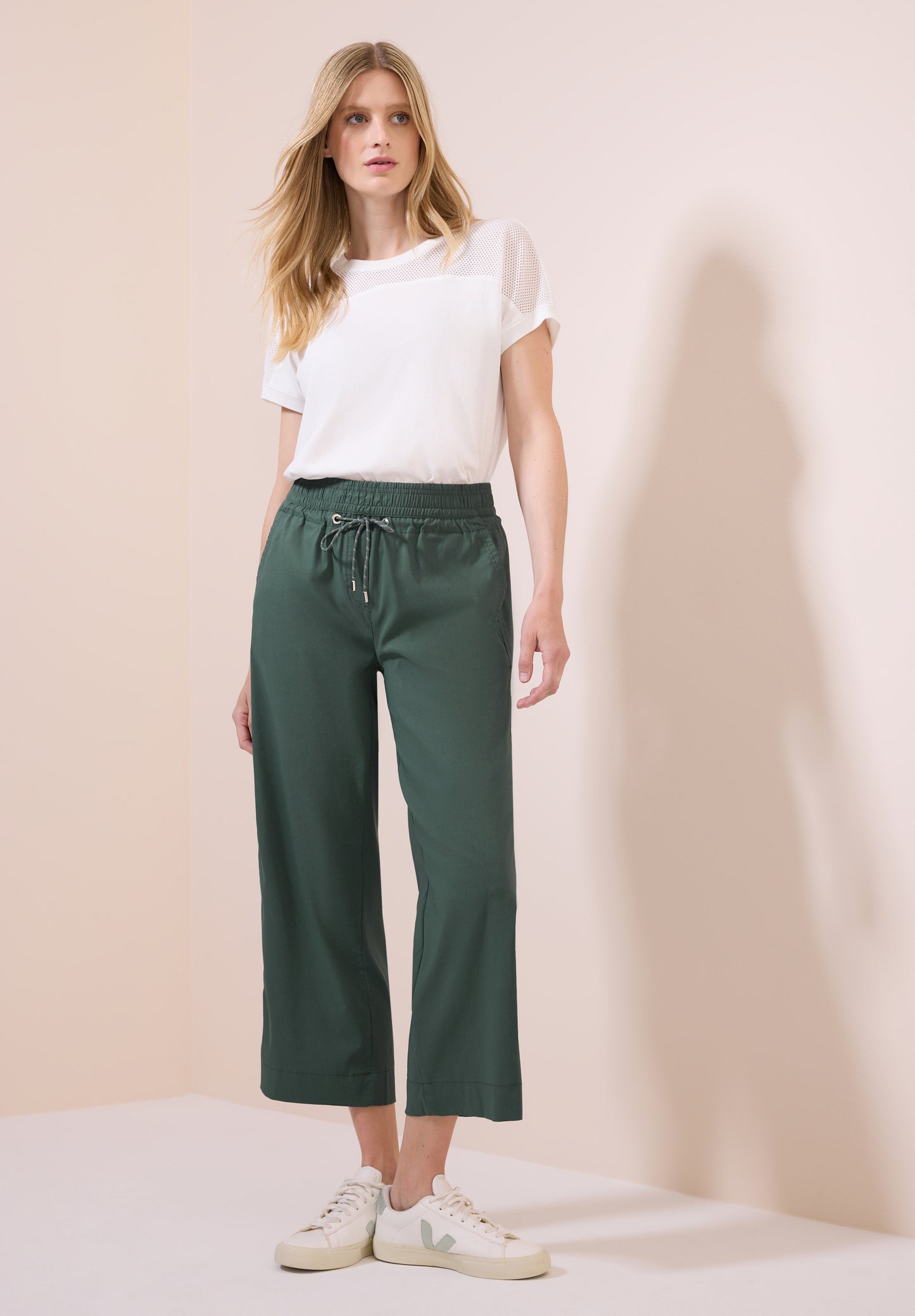CECIL 7/8 Wide Leg Hose - Farbe: dark balmy khaki