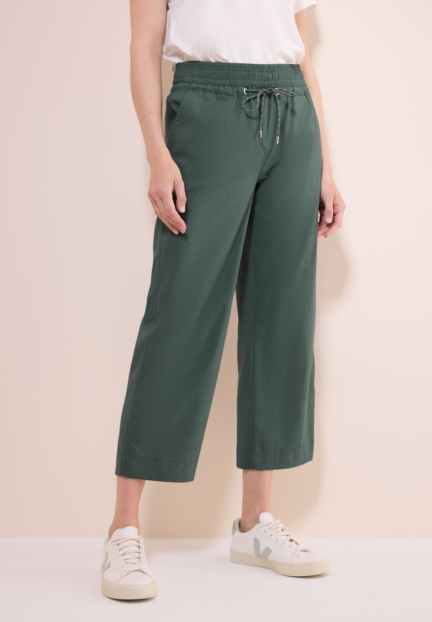 CECIL 7/8 Wide Leg Hose - Farbe: dark balmy khaki