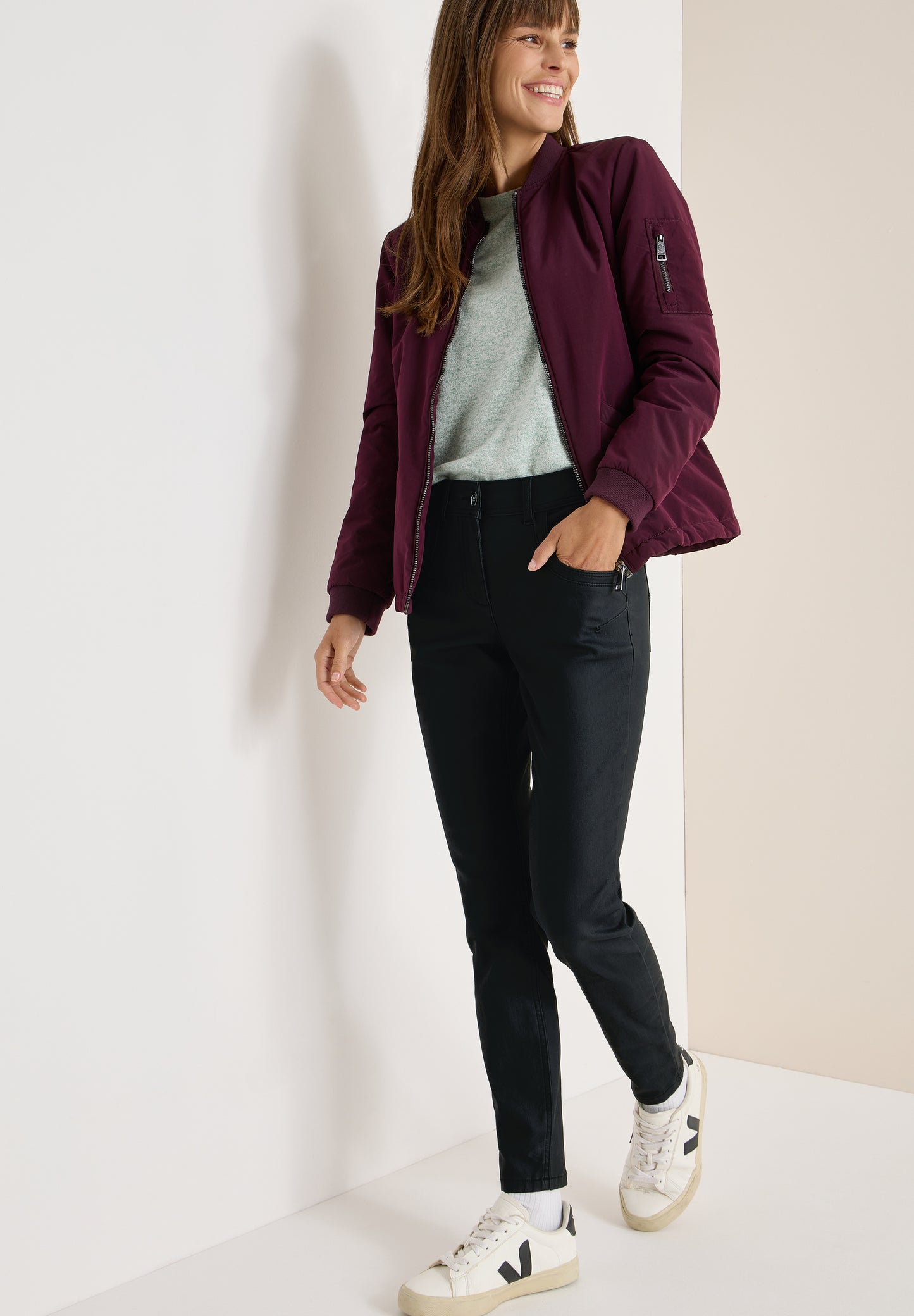 CECIL Hose im Leder-Look - Farbe: Black