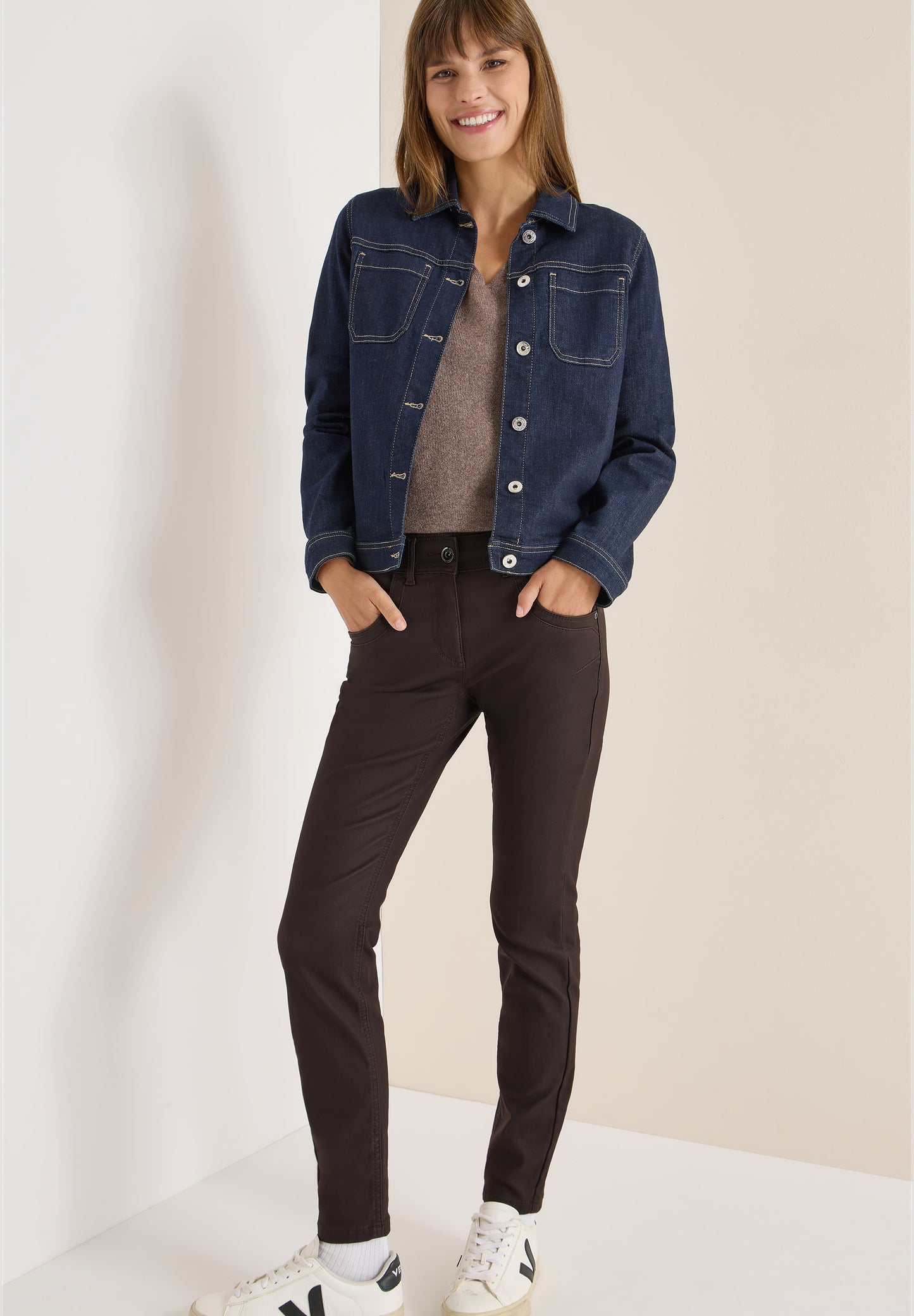 CECIL Hose im Leder-Look - Farbe: tartufo brown