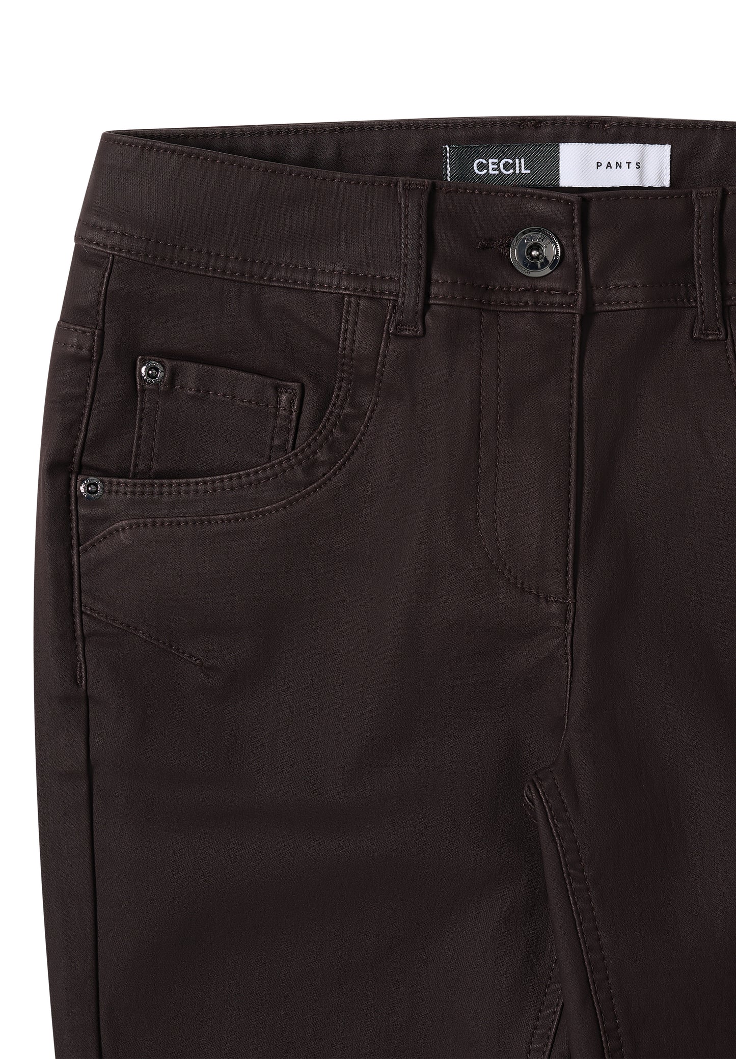 CECIL Hose im Leder-Look - Farbe: tartufo brown