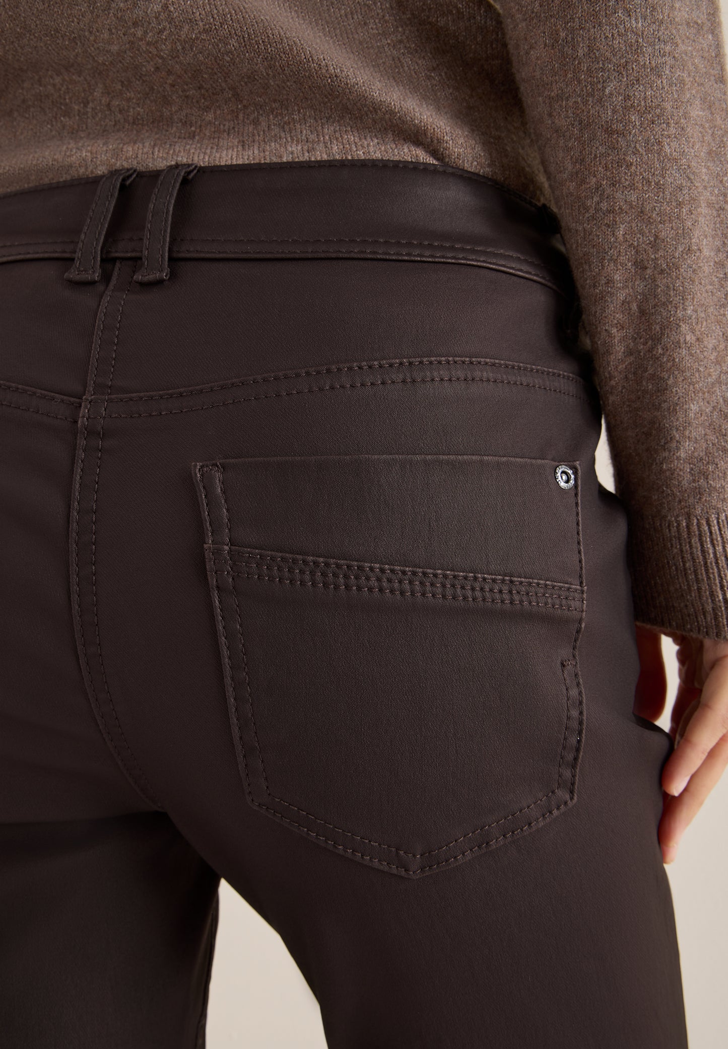 CECIL Hose im Leder-Look - Farbe: tartufo brown
