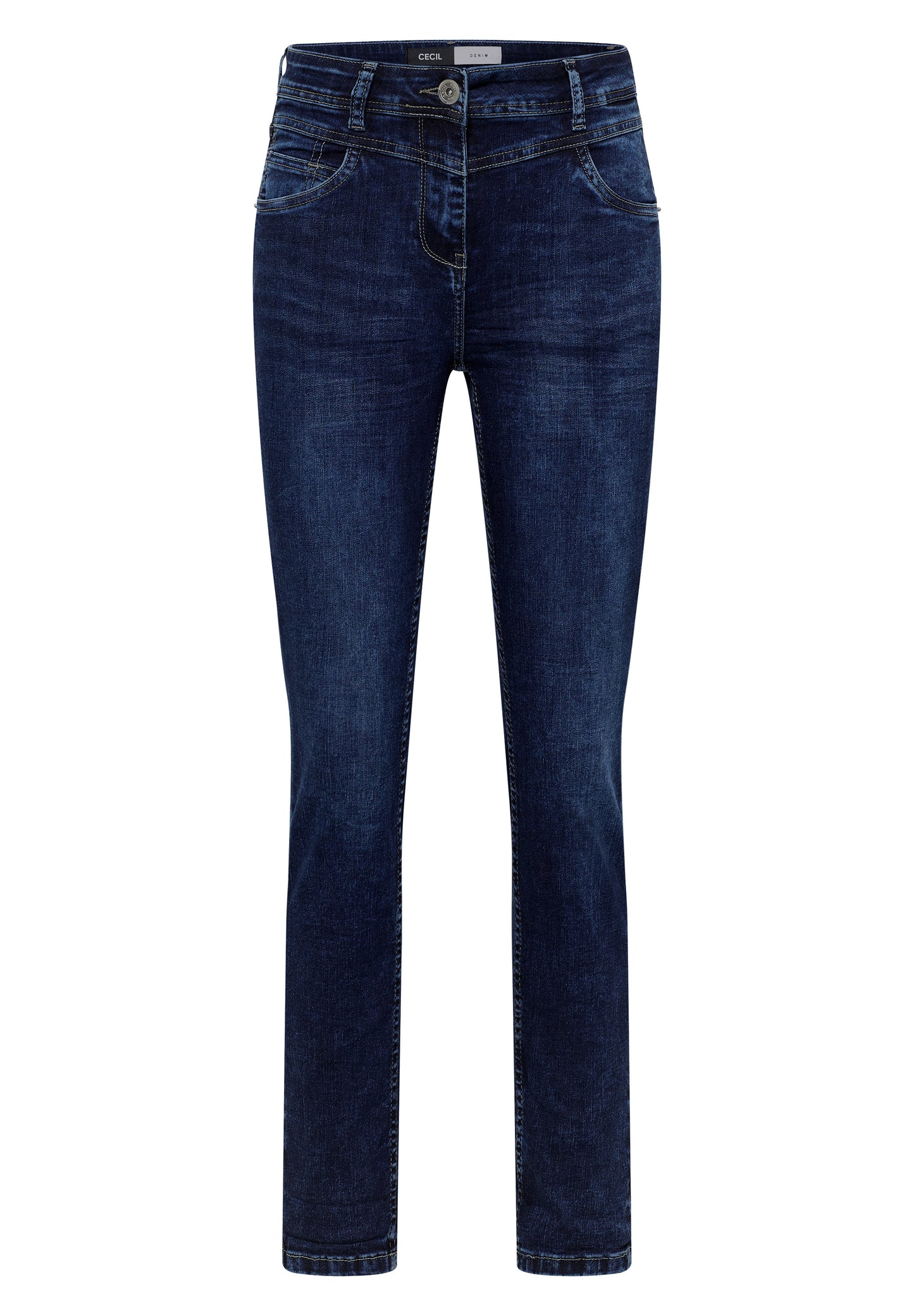CECIL Slim Fit Jeans - Farbe: mid blue used wash