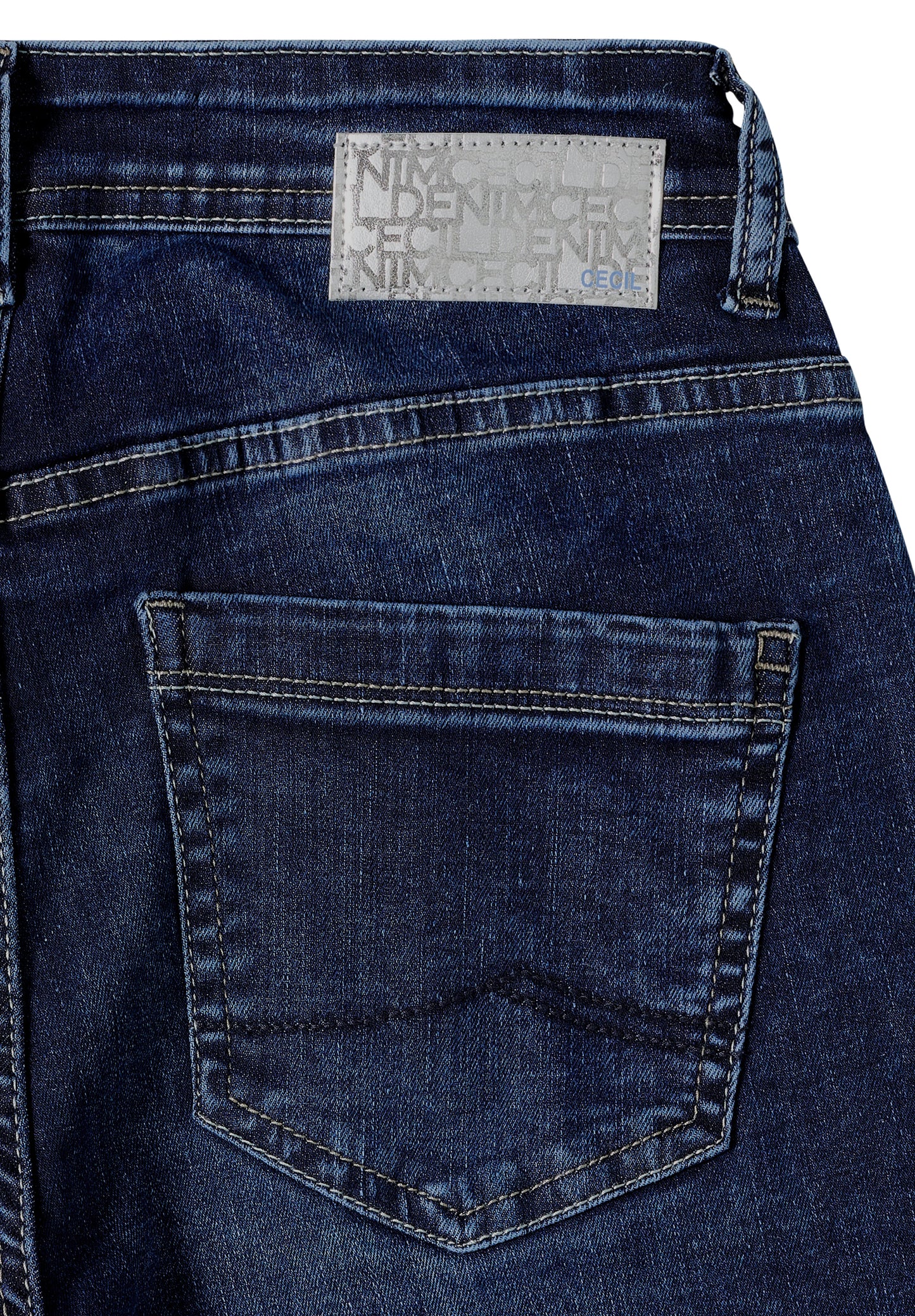 CECIL Slim Fit Jeans - Farbe: mid blue used wash