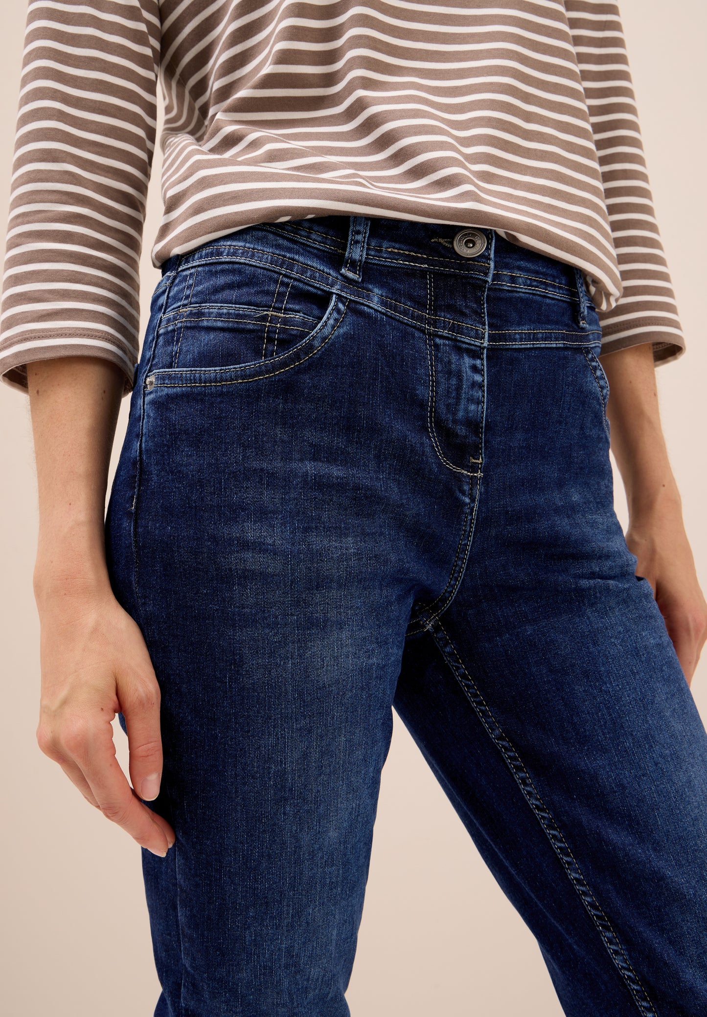 CECIL Slim Fit Jeans - Farbe: mid blue used wash