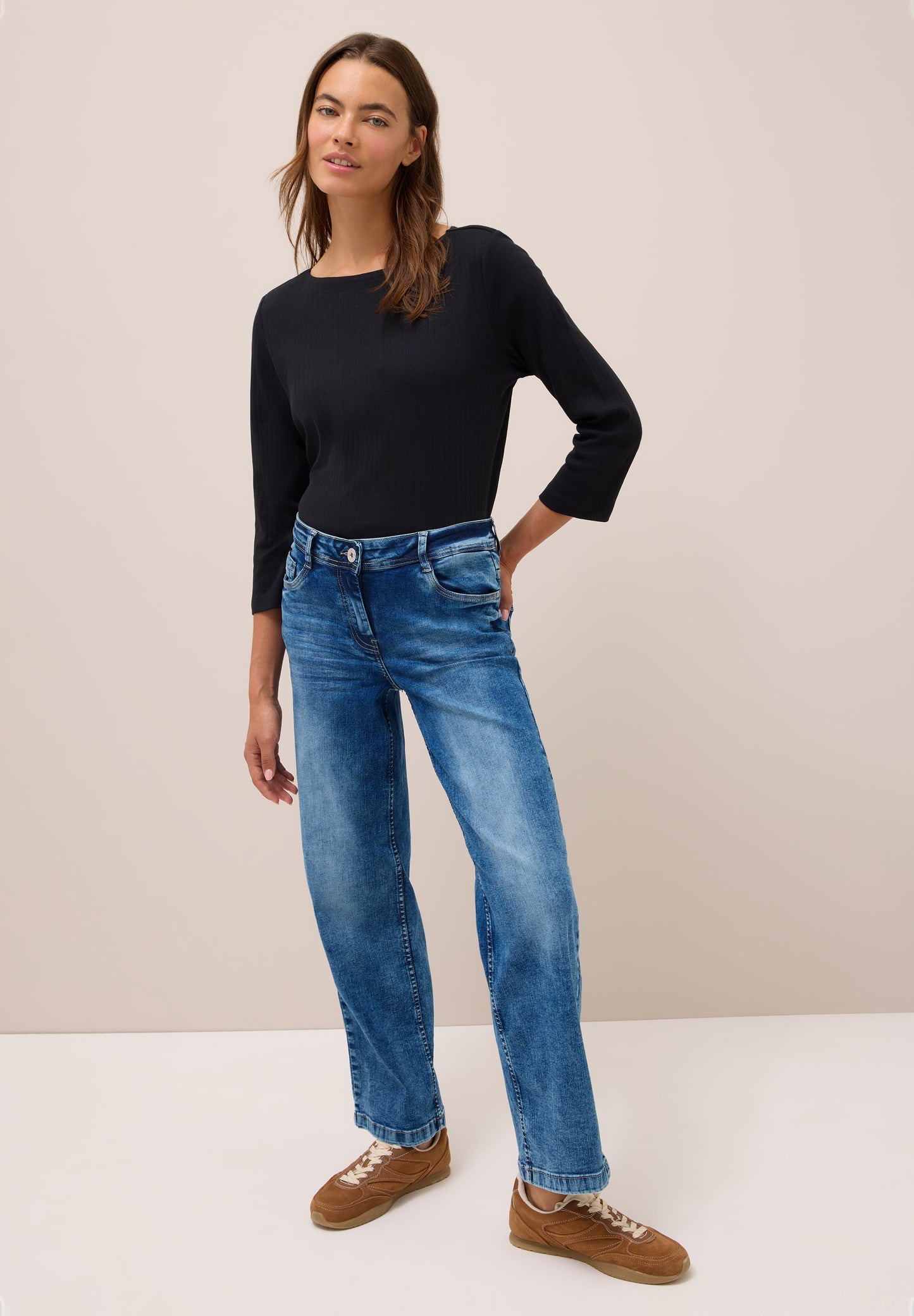 CECIL Wide Leg Jeans - Farbe: mid blue used wash