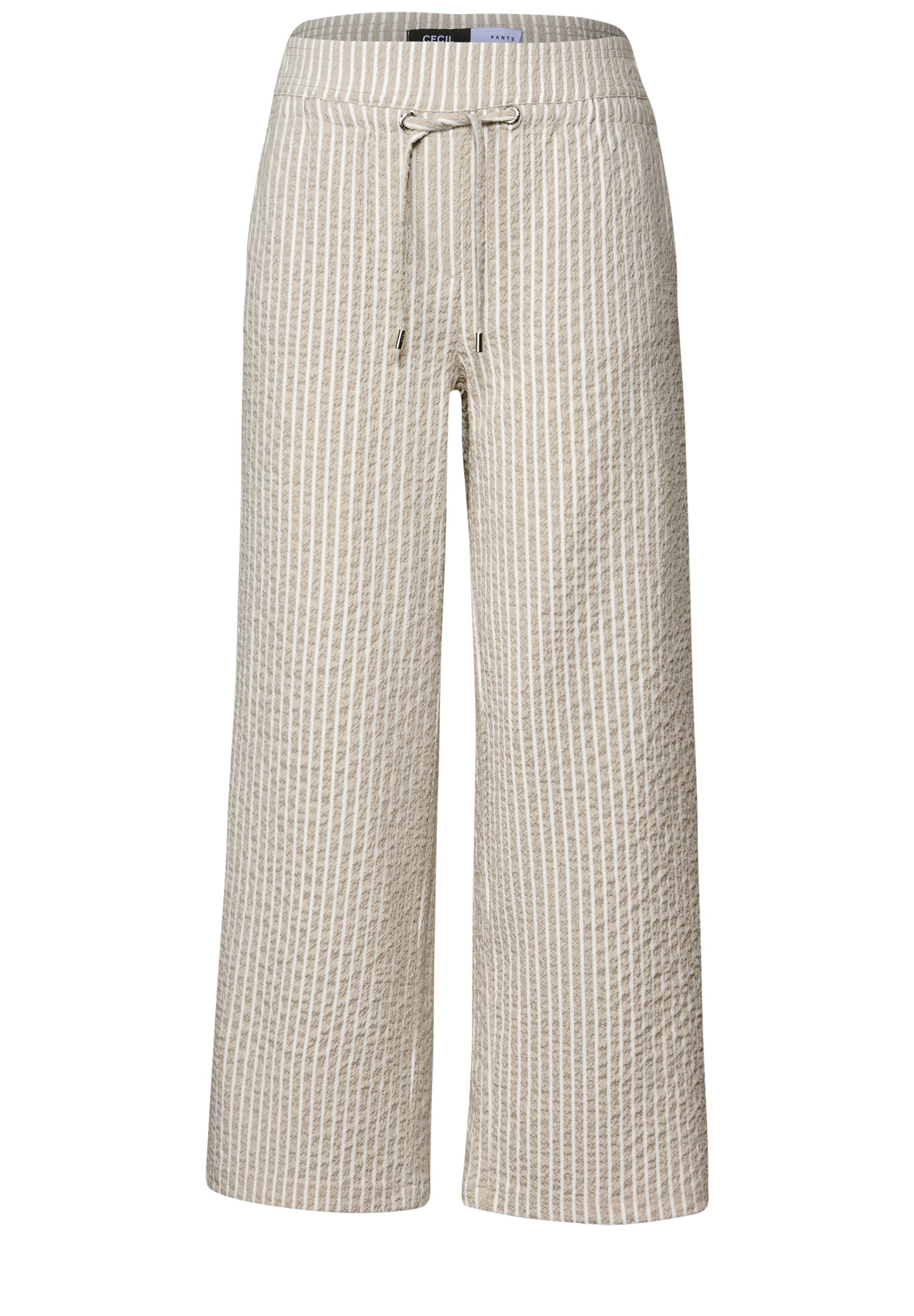 CECIL Gestreifte Seersucker Hose - Farbe: pearl beige